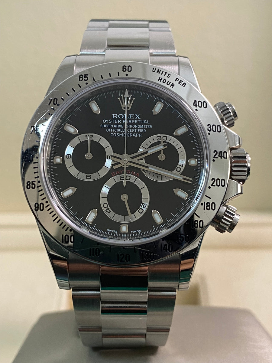 Rolex Steel Cosmograph Daytona - 2016 - Black Index Dial - 116520 *UNPOLISHED*