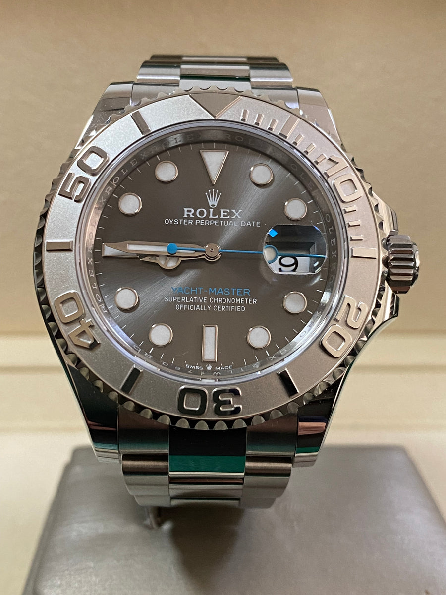 Rolex Steel and Platinum Yacht-Master 40 - 2024- Slate Dial - Platinum Bezel - 126622