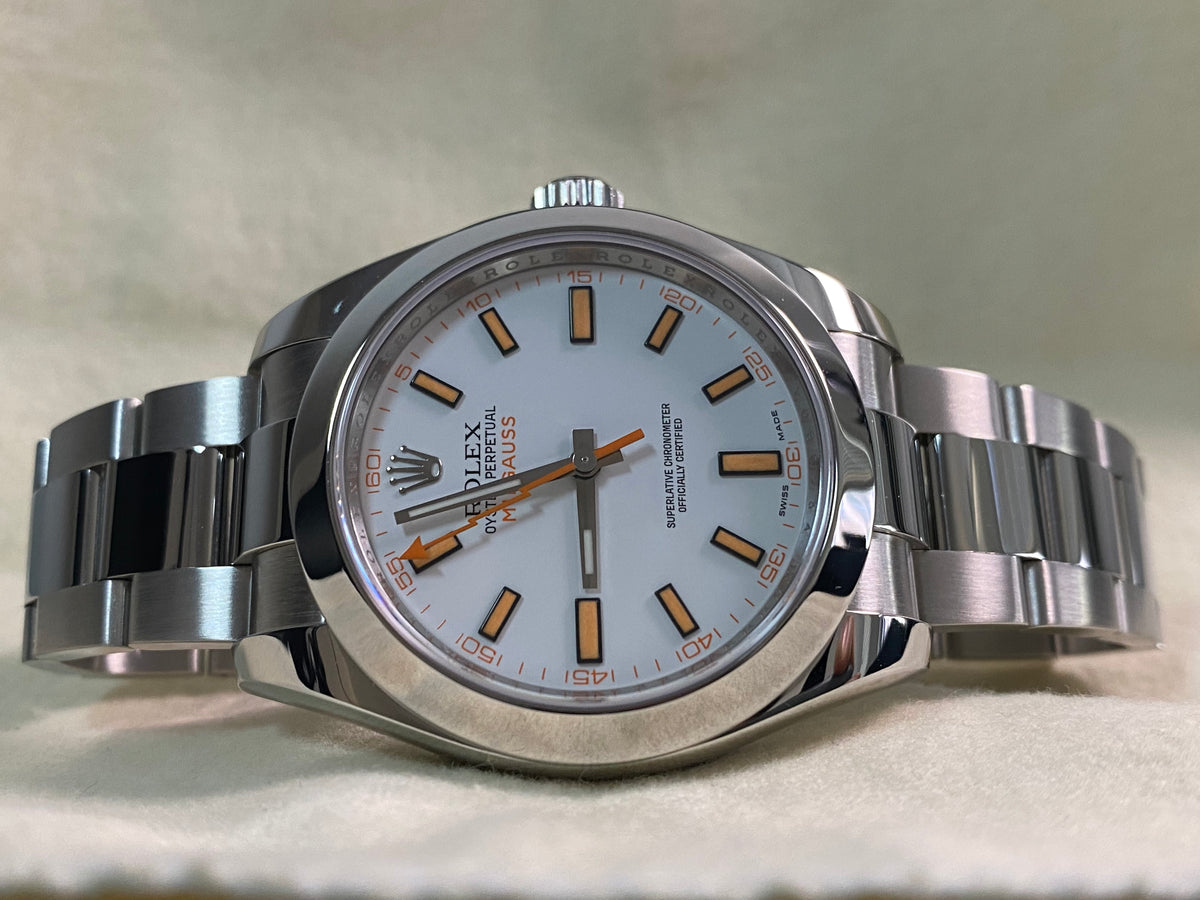 Rolex Milgauss - 2009 - White Dial & Orange Accents - 116400 *FULL SET*