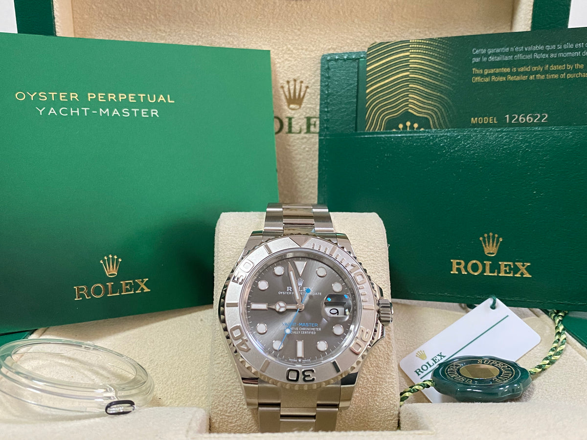 Rolex Steel and Platinum Yacht-Master 40 - 2024- Slate Dial - Platinum Bezel - 126622