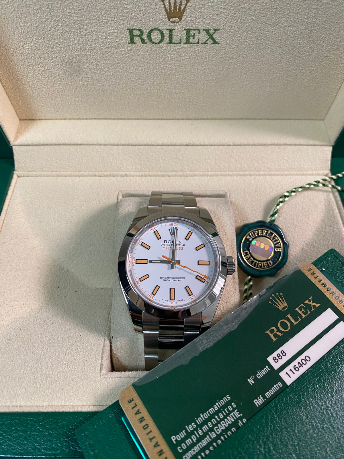 Rolex Milgauss - 2009 - White Dial & Orange Accents - 116400 *FULL SET*