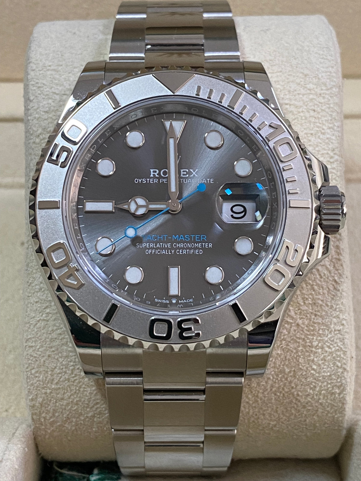 Rolex Steel and Platinum Yacht-Master 40 - 2024- Slate Dial - Platinum Bezel - 126622