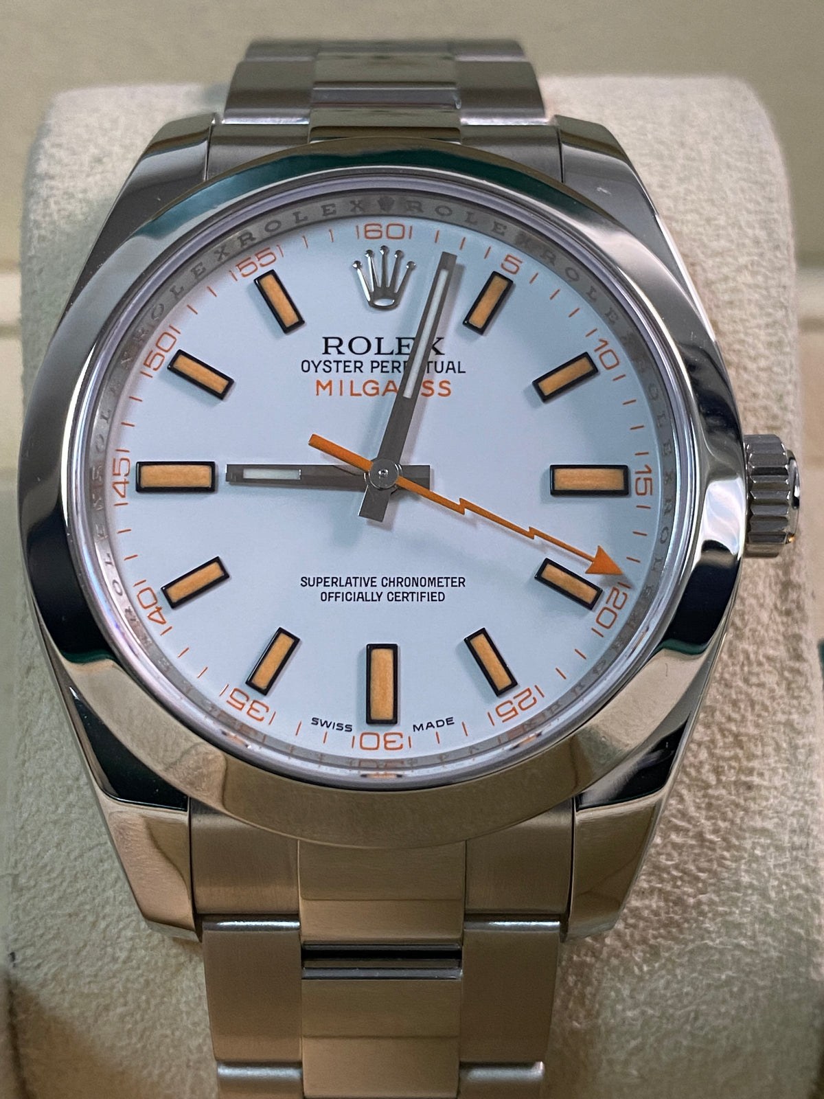 Rolex Milgauss - 2009 - White Dial & Orange Accents - 116400 *FULL SET*