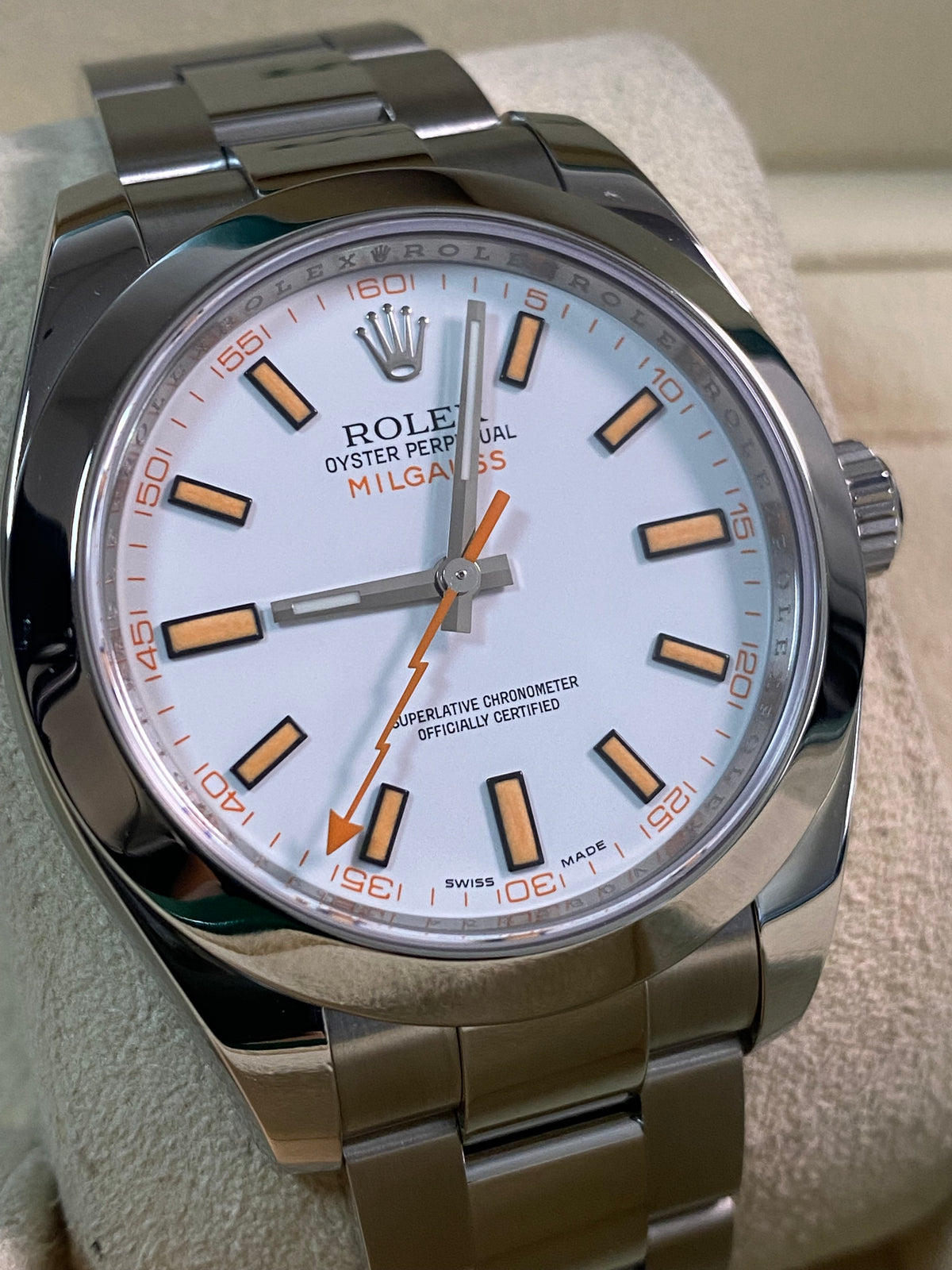 Rolex Milgauss - 2009 - White Dial & Orange Accents - 116400 *FULL SET*