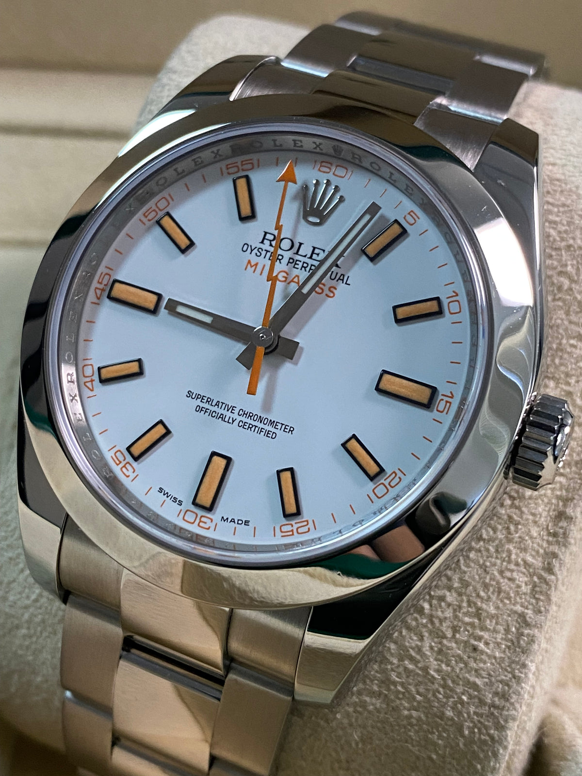 Rolex Milgauss - 2009 - White Dial & Orange Accents - 116400 *FULL SET*