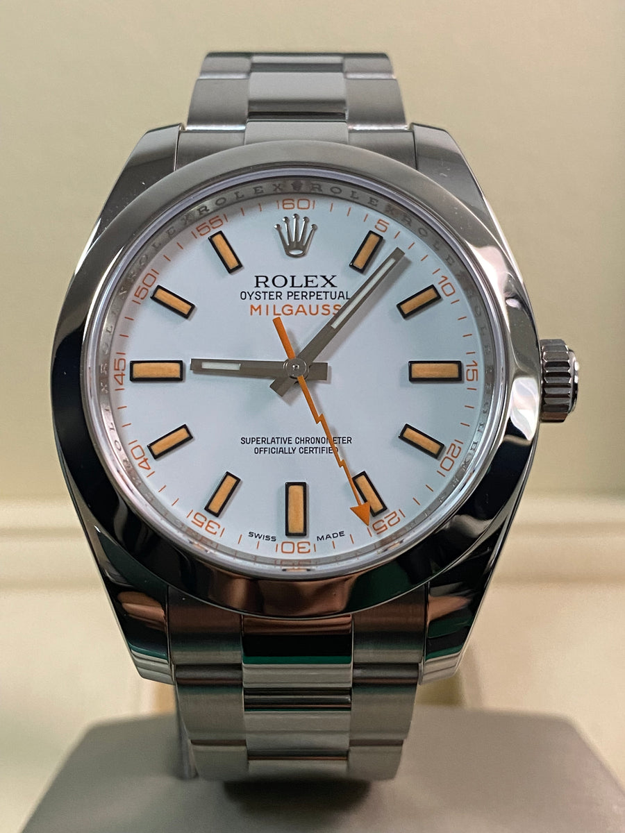 Rolex Milgauss - 2009 - White Dial & Orange Accents - 116400 *FULL SET*