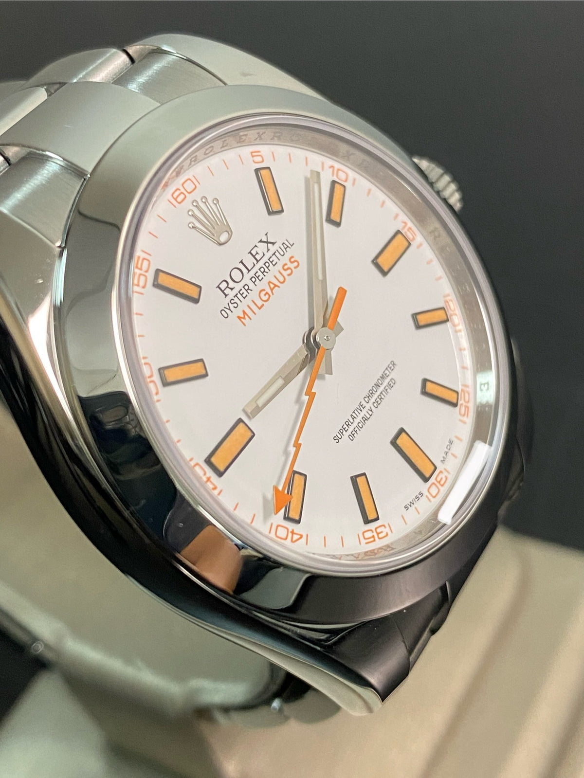 Rolex Milgauss - 2009 - White Dial & Orange Accents - 116400 *FULL SET*