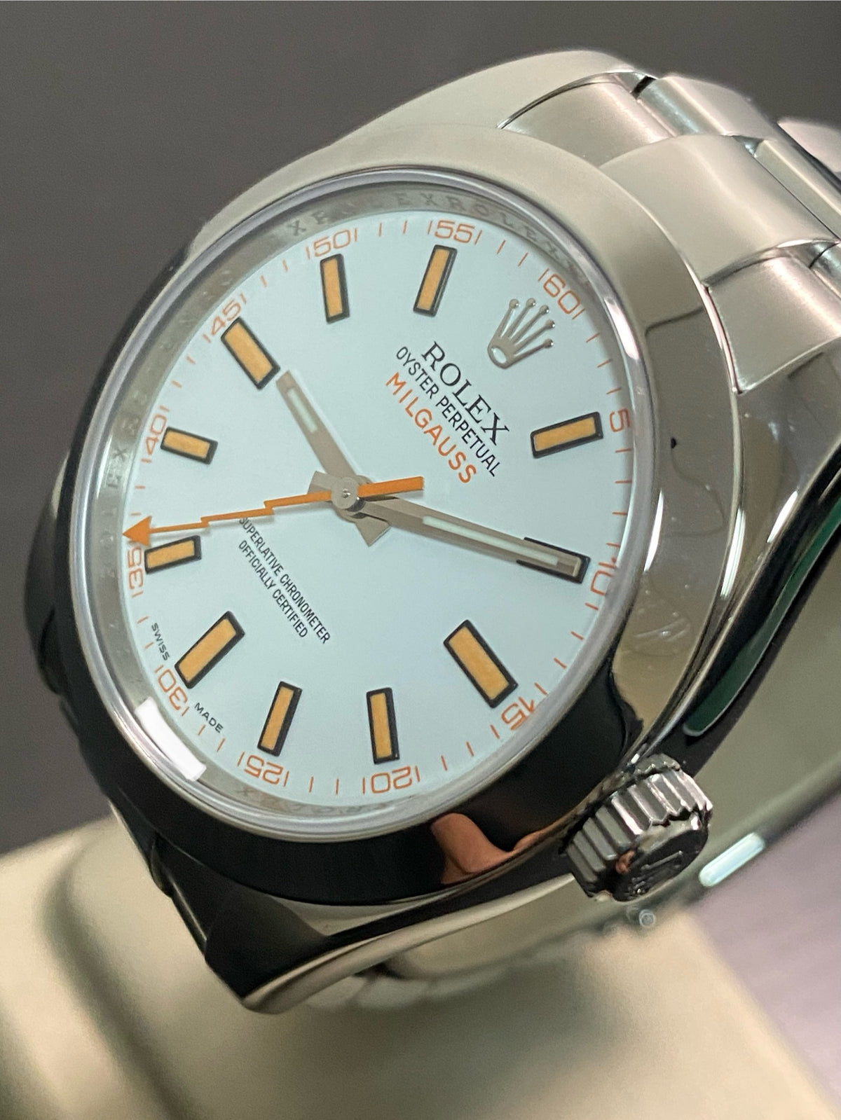 Rolex Milgauss - 2009 - White Dial & Orange Accents - 116400 *FULL SET*