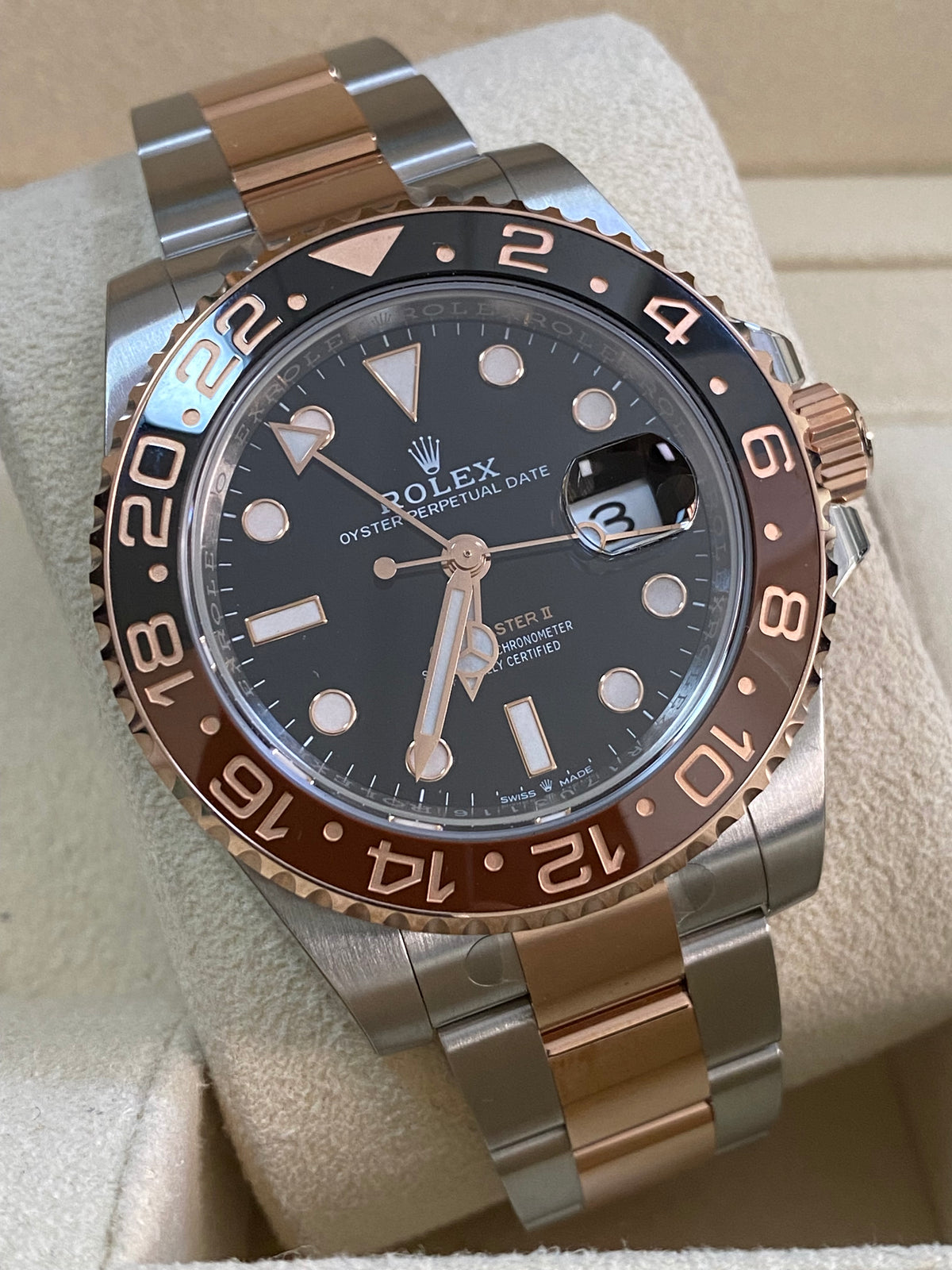 Rolex Everose Gold Rolesor GMT-Master II - 2021 - "Root Beer" Bezel - Oyster Bracelet - 126711CHNR *FULL STICKERS*