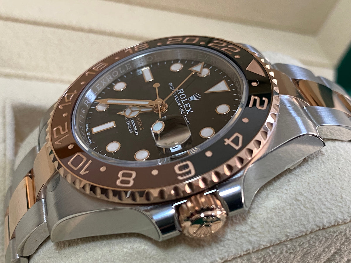 Rolex Everose Gold Rolesor GMT-Master II - 2021 - "Root Beer" Bezel - Oyster Bracelet - 126711CHNR *FULL STICKERS*