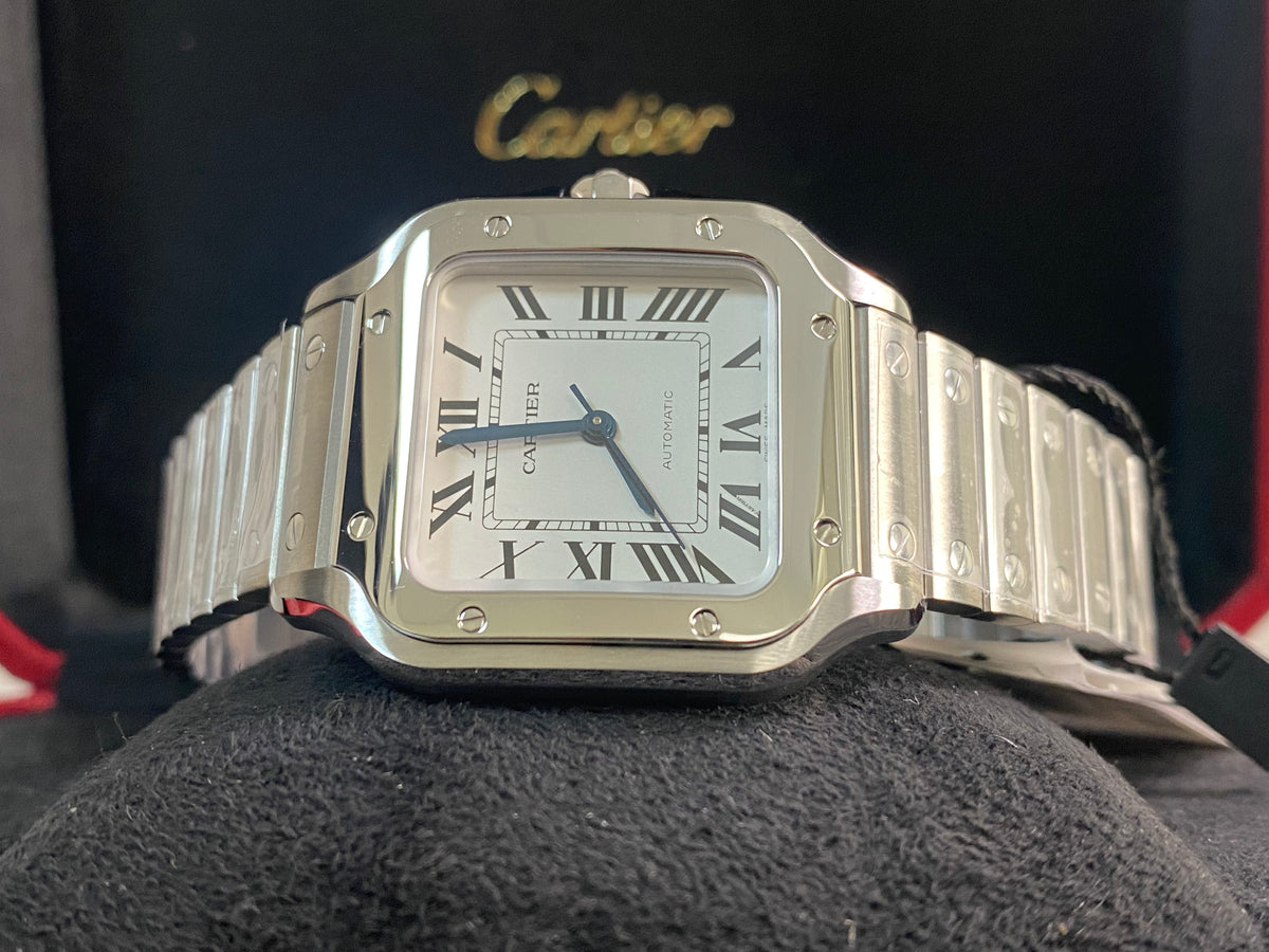 Cartier Santos de Cartier - 2024 - 35.1 mm Steel Case - White Roman Dial - WSSA0029 *FULL SET*