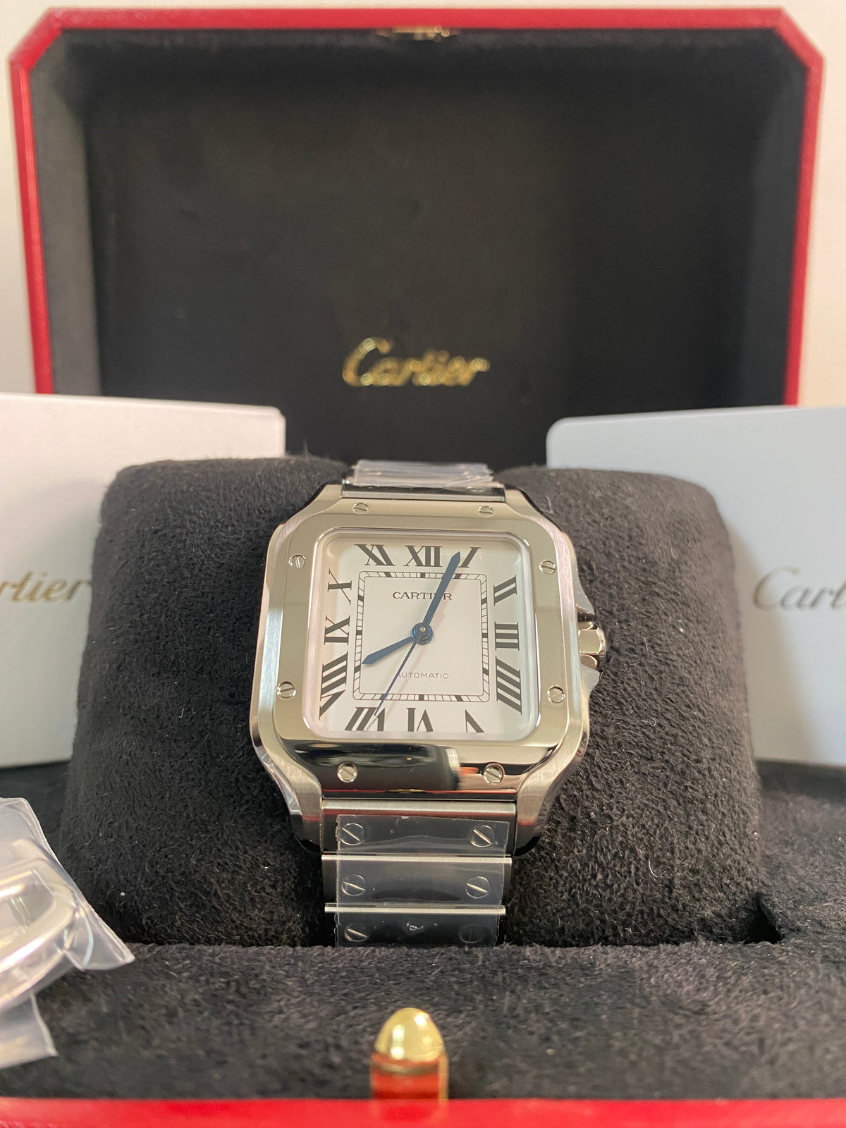 Cartier Santos de Cartier - 2024 - 35.1 mm Steel Case - White Roman Dial - WSSA0029 *FULL SET*