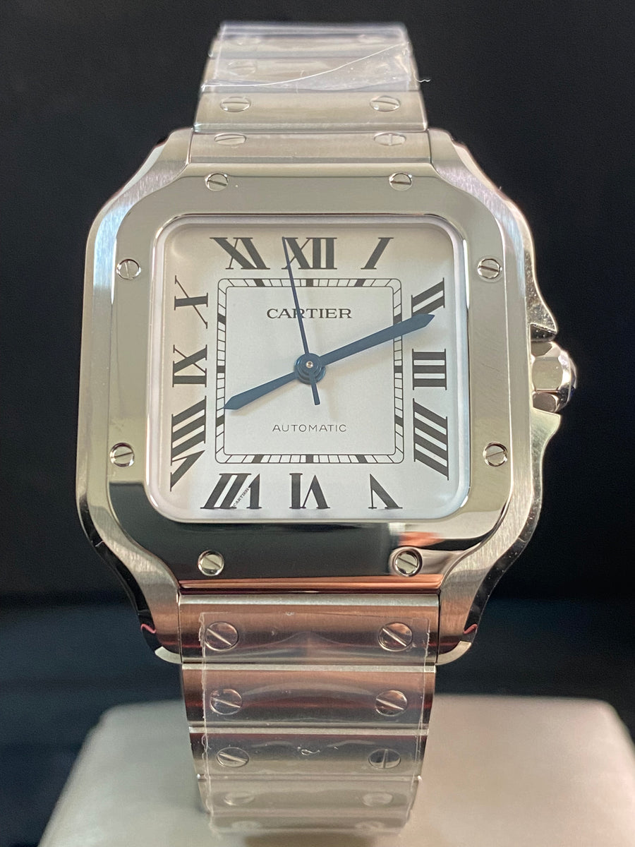 Cartier Santos de Cartier - 2024 - 35.1 mm Steel Case - White Roman Dial - WSSA0029 *FULL SET*