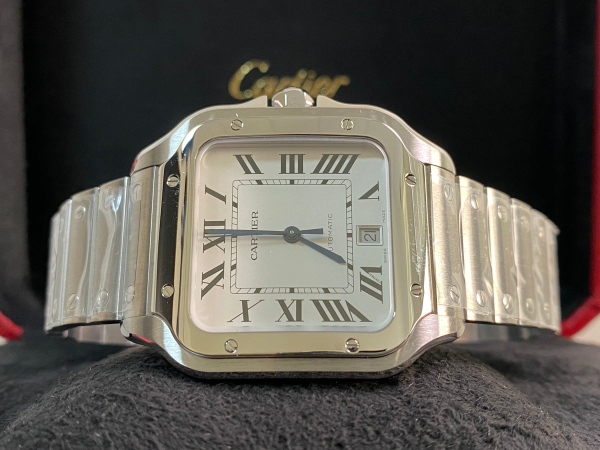 Cartier Santos de Cartier - 2024 - 39.8 mm Steel Case - White Roman Dial - WSSA0018 *FULL SET*