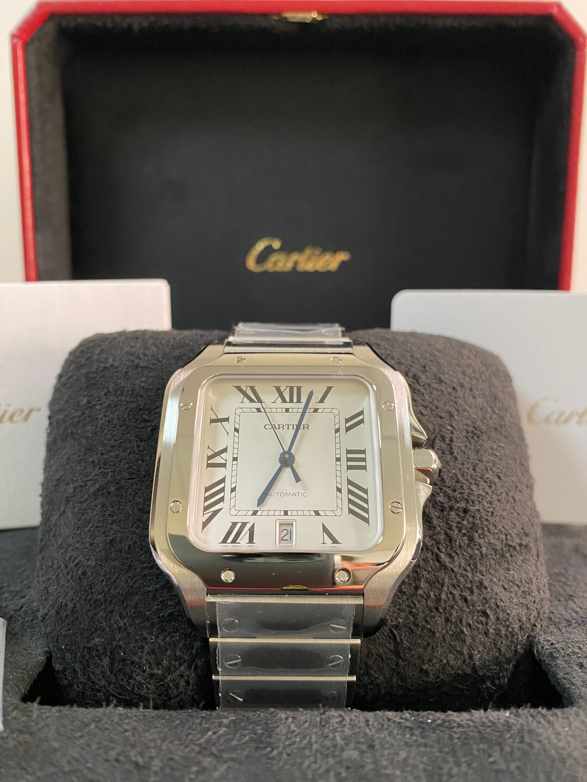 Cartier Santos de Cartier - 2024 - 39.8 mm Steel Case - White Roman Dial - WSSA0018 *FULL SET*