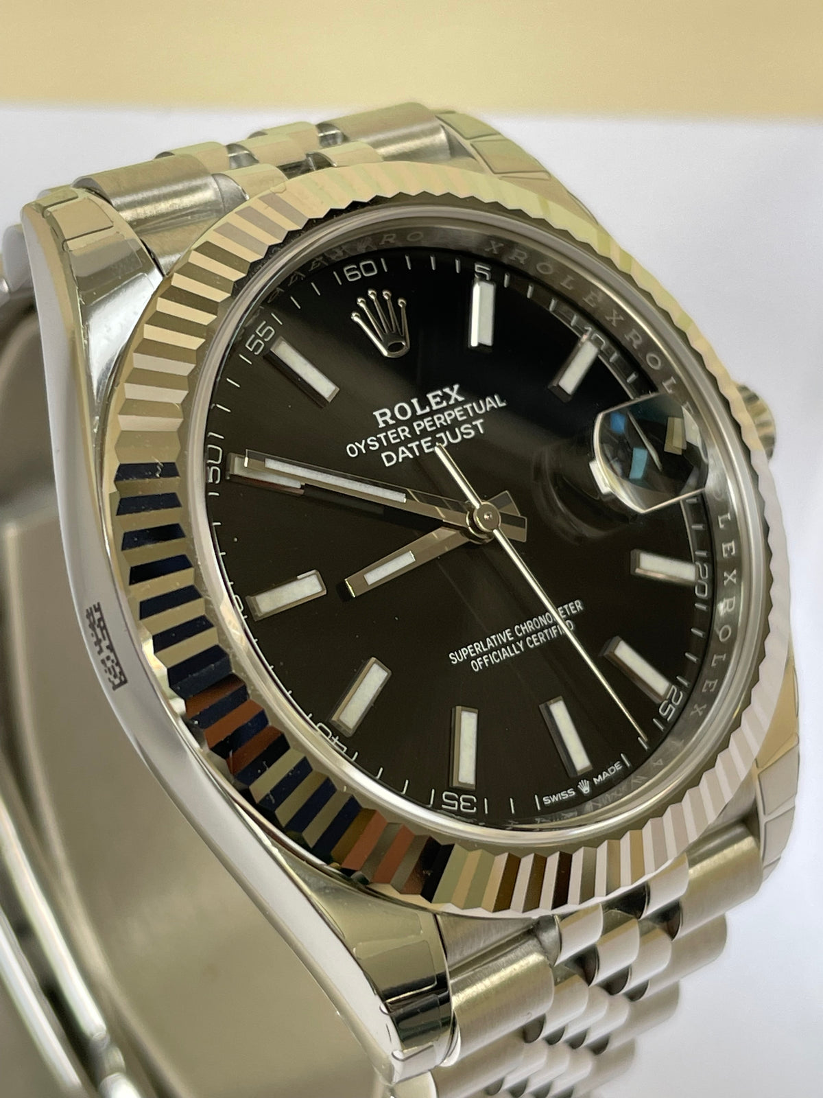 Rolex Steel and White Gold Datejust 41 - 2023 - Fluted Bezel - Black Index Dial - Jubilee Bracelet - 126334