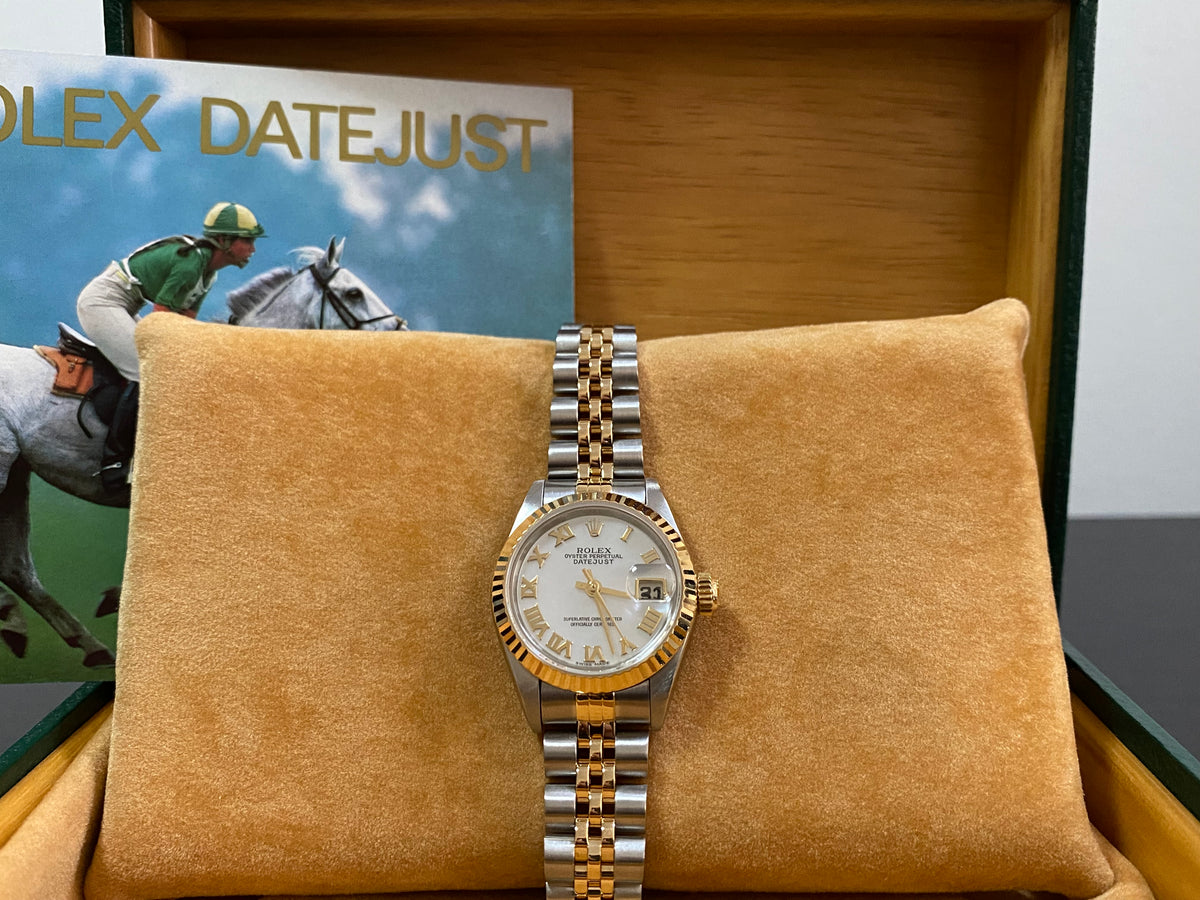 Rolex Two Tone Lady-Datejust - W Serial- Fluted Bezel - Mother of Pearl Roman Dial - Jubilee Bracelet - 69173