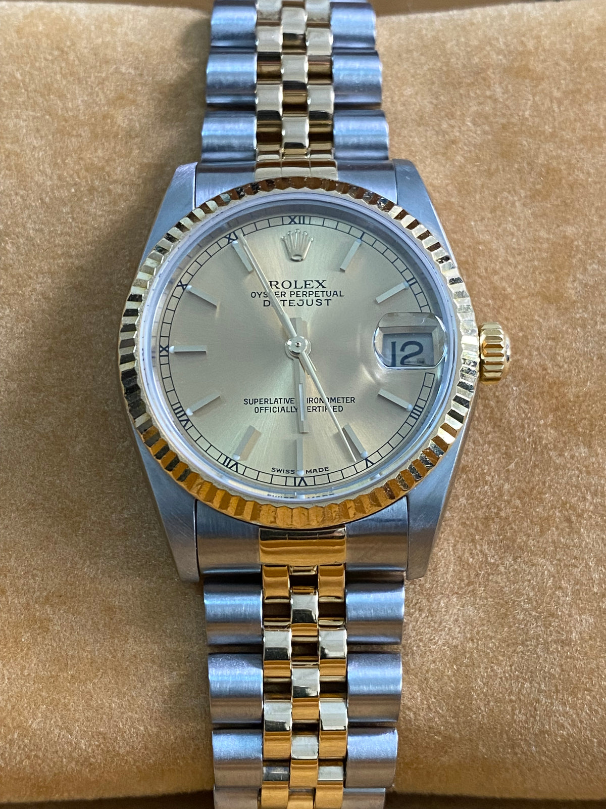 Rolex Steel & Yellow Gold Datejust 31 - K serial - Fluted Bezel - Champagne Index Dial - Jubilee Bracelet - 78273 *FULL SET*