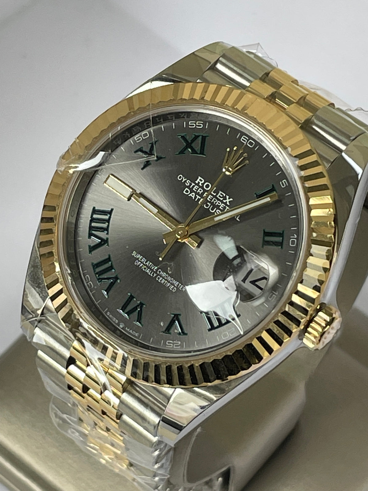 Rolex Steel and Yellow Gold Datejust 41 - 2023 - Fluted Bezel - "Wimbledon" Dial - Jubilee Bracelet - 126333