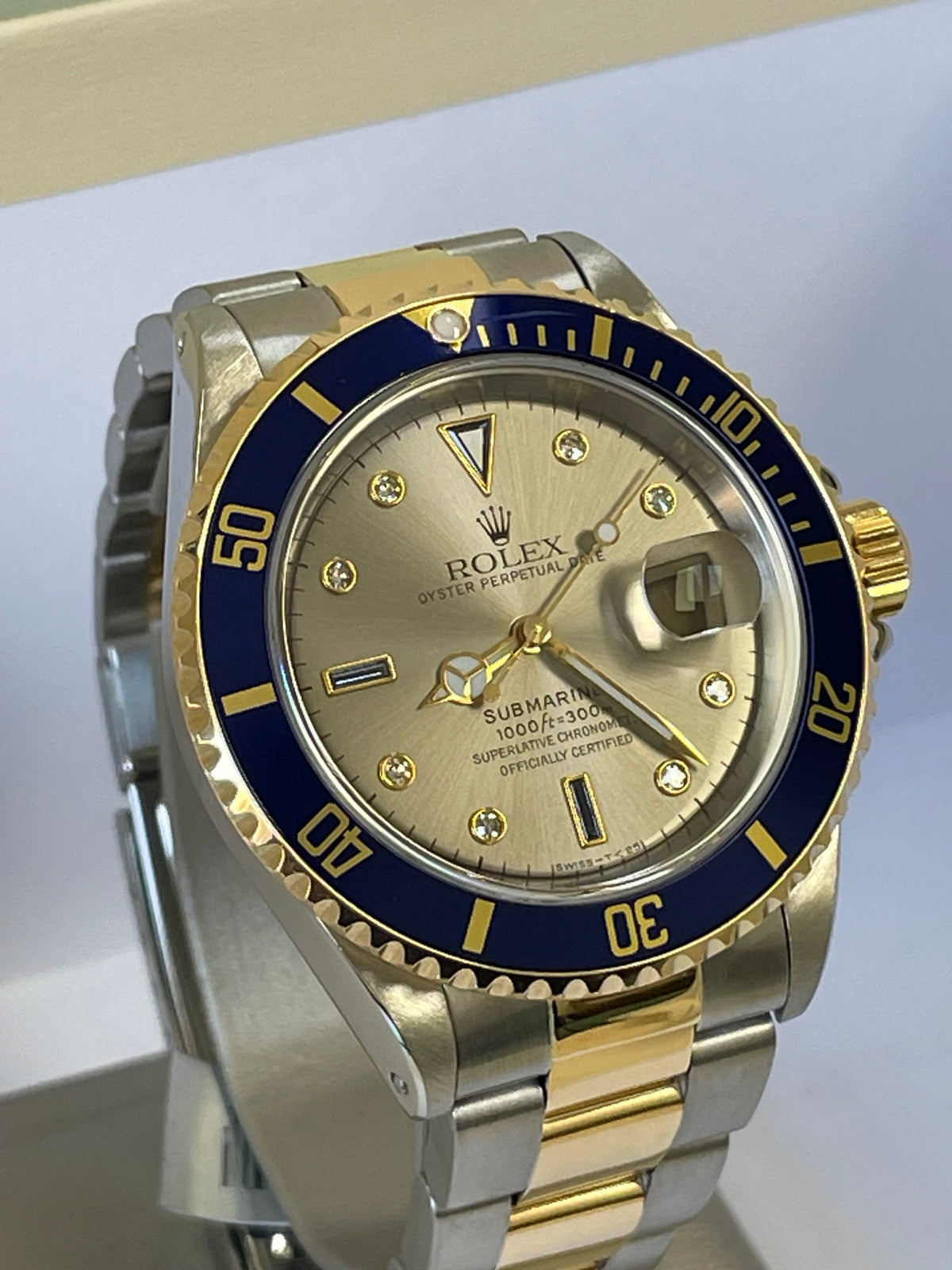 Rolex Steel and Gold Submariner Date - 1997 - Grey Serti Dial - Pre Ceramic - 16613