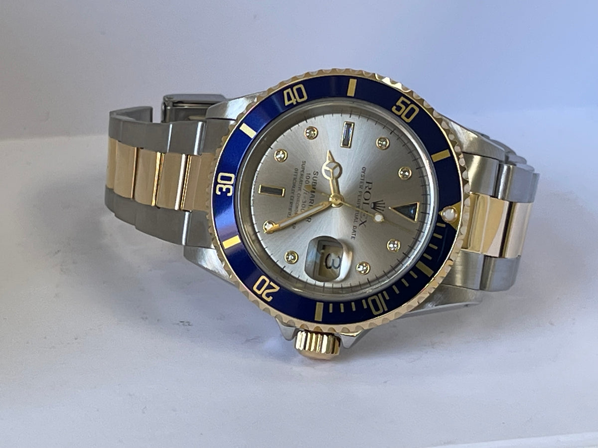 Rolex Steel and Gold Submariner Date - 1997 - Grey Serti Dial - Pre Ceramic - 16613