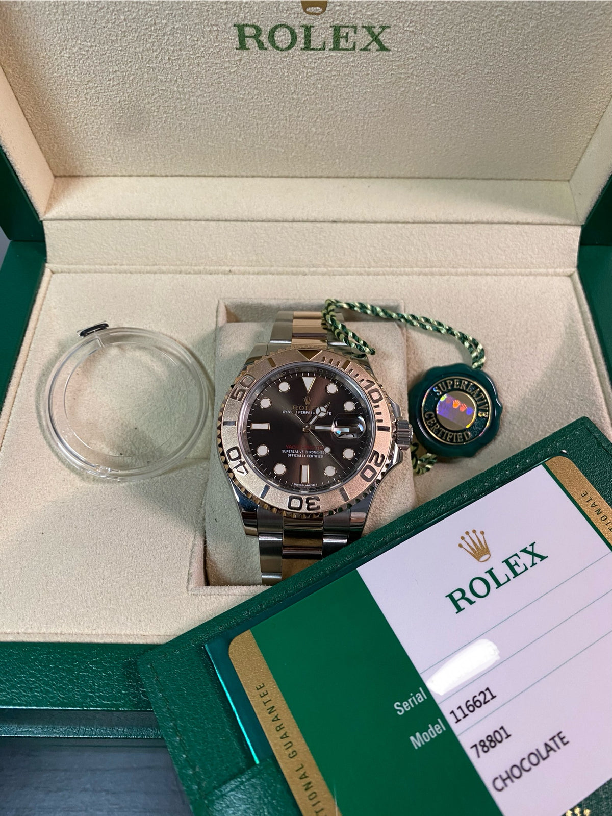 Rolex Everose Rolesor Yacht-Master 40 - 2019 - Chocolate Dial - 116621 *FULL SET*