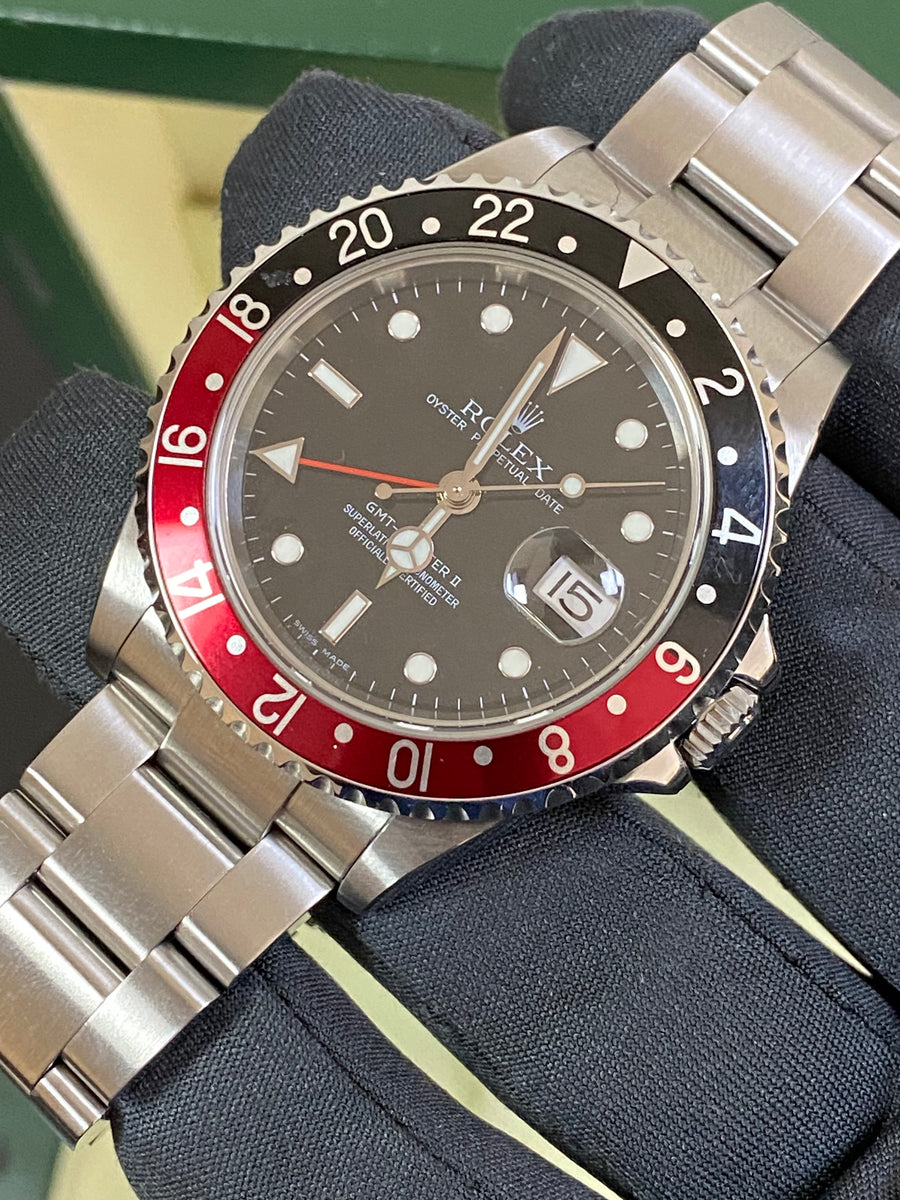 Rolex Steel GMT-Master II - Z serial - "Coke" Pre Ceramic Bezel - Black Dial - Oyster Bracelet - 16710LN