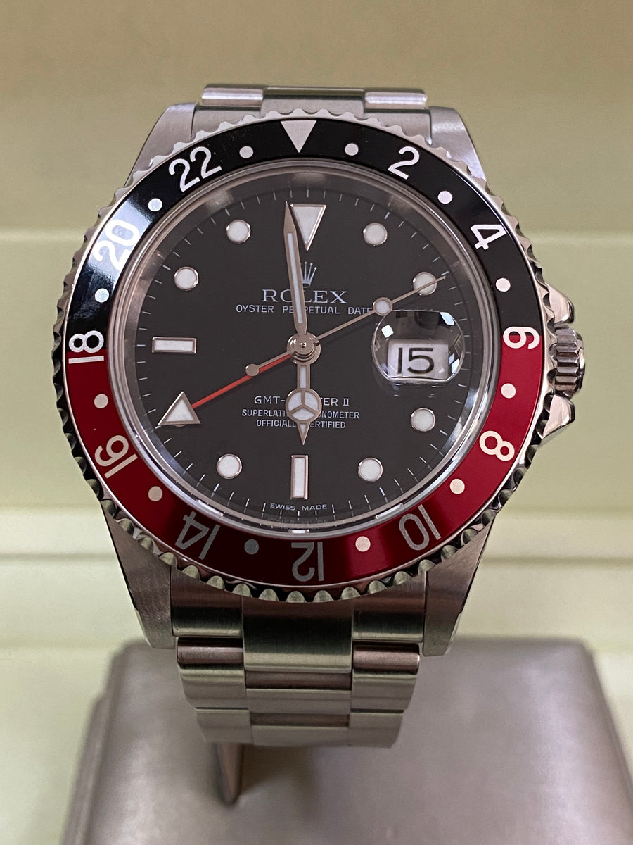 Rolex Steel GMT-Master II - Z serial - "Coke" Pre Ceramic Bezel - Black Dial - Oyster Bracelet - 16710LN