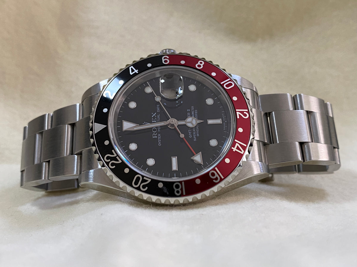 Rolex Steel GMT-Master II - Z serial - "Coke" Pre Ceramic Bezel - Black Dial - Oyster Bracelet - 16710LN