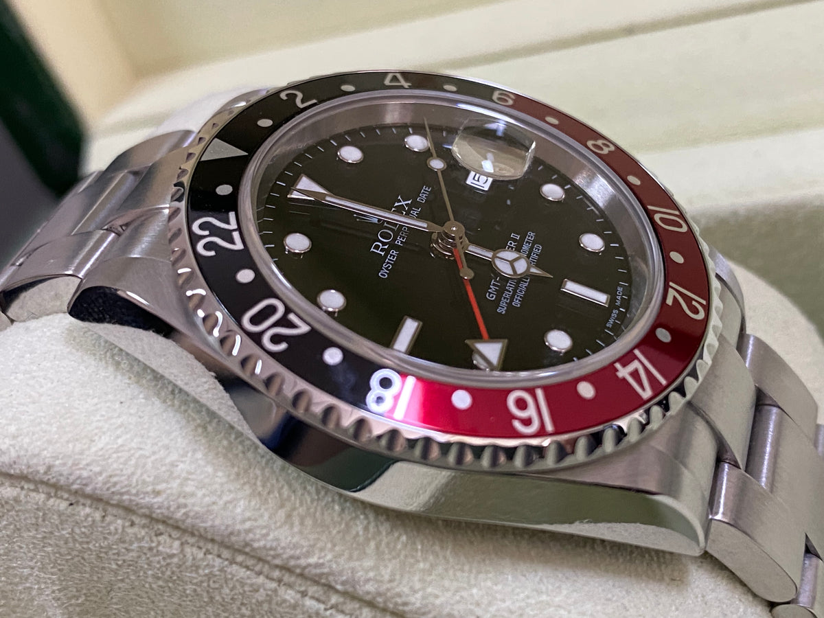 Rolex Steel GMT-Master II - Z serial - "Coke" Pre Ceramic Bezel - Black Dial - Oyster Bracelet - 16710LN