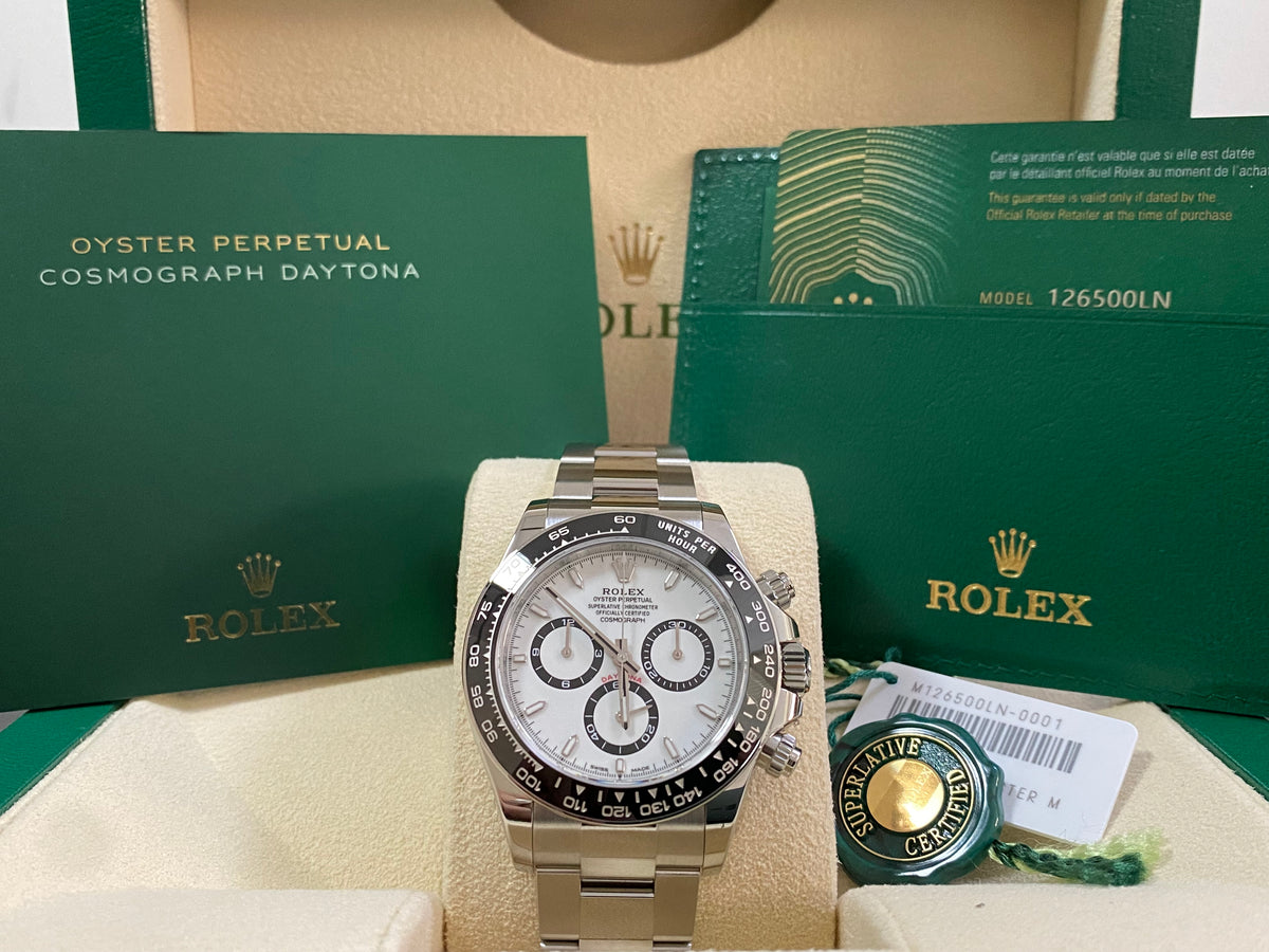 Rolex Steel Cosmograph Daytona - 2024 - "Panda" - White Index Dial - 126500LN