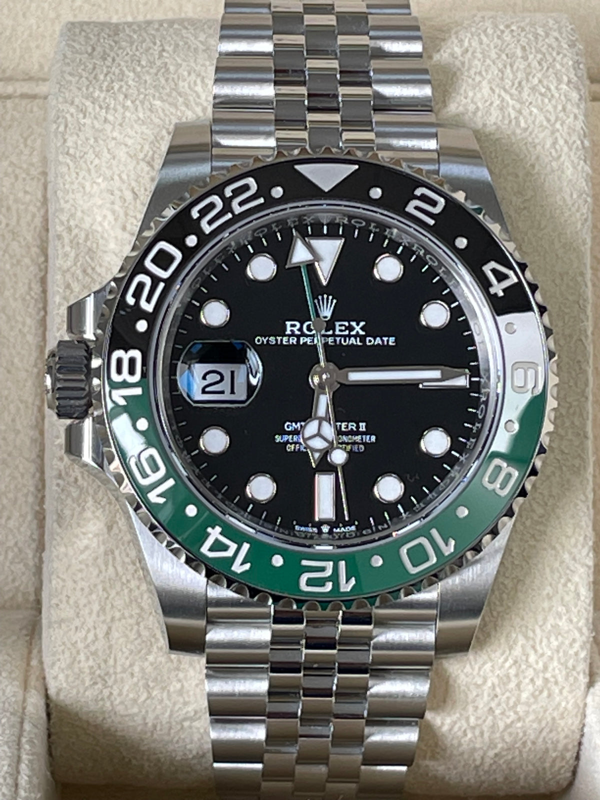 Rolex Steel GMT-Master II - 2023 - "Sprite" - Black Dial - Jubilee Bracelet - 126720VTNR