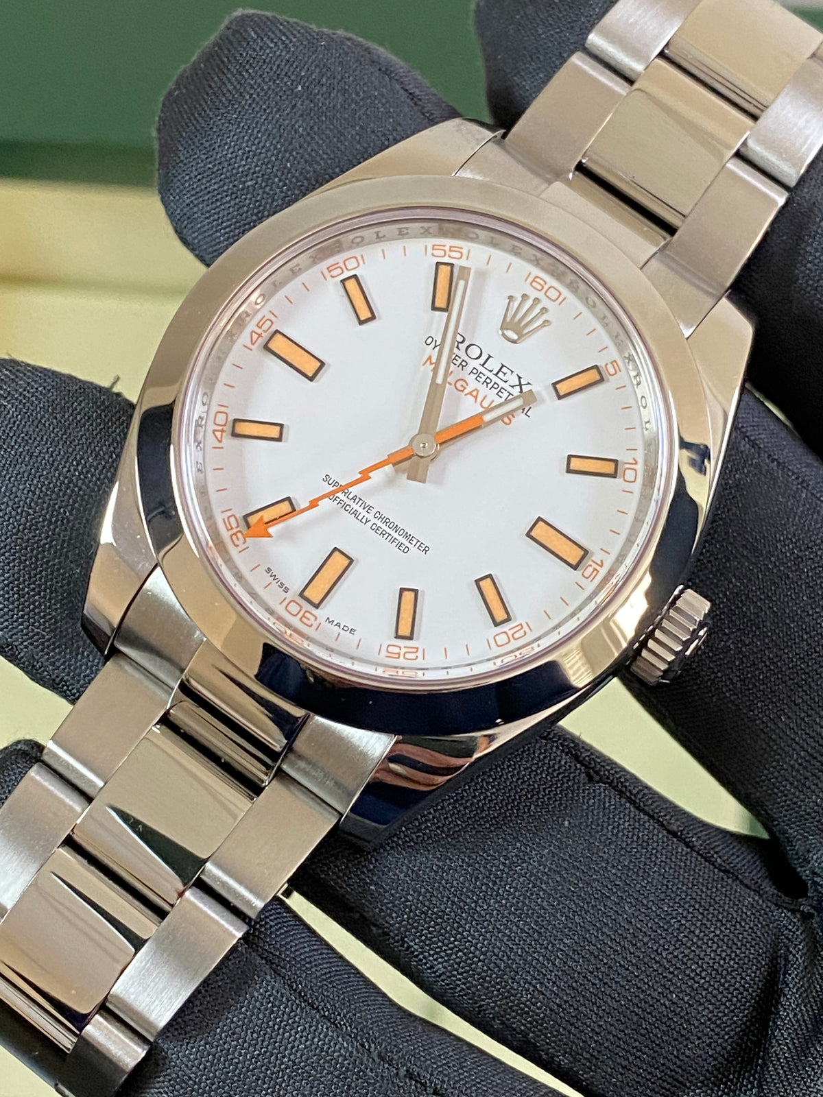 Rolex Milgauss - 2012 - White Dial & Orange Accents - 116400 COMPLETE SET