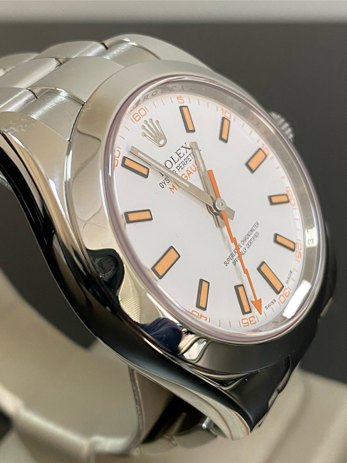 Rolex Milgauss - 2012 - White Dial & Orange Accents - 116400 COMPLETE SET