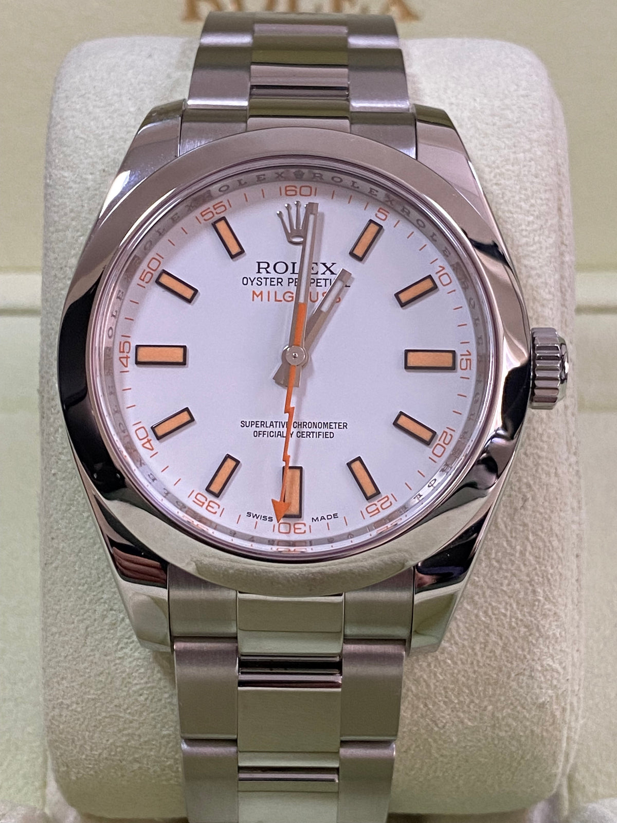 Rolex Milgauss - 2012 - White Dial & Orange Accents - 116400 COMPLETE SET