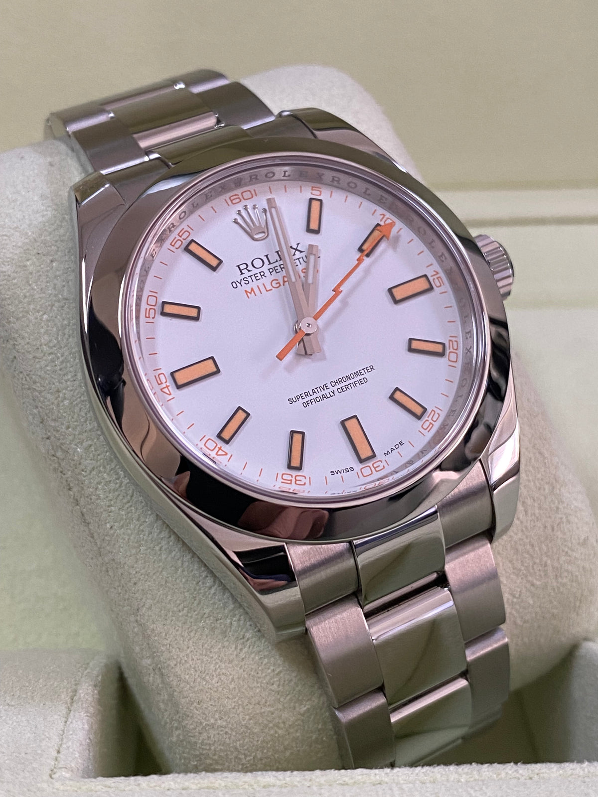 Rolex Milgauss - 2012 - White Dial & Orange Accents - 116400 COMPLETE SET