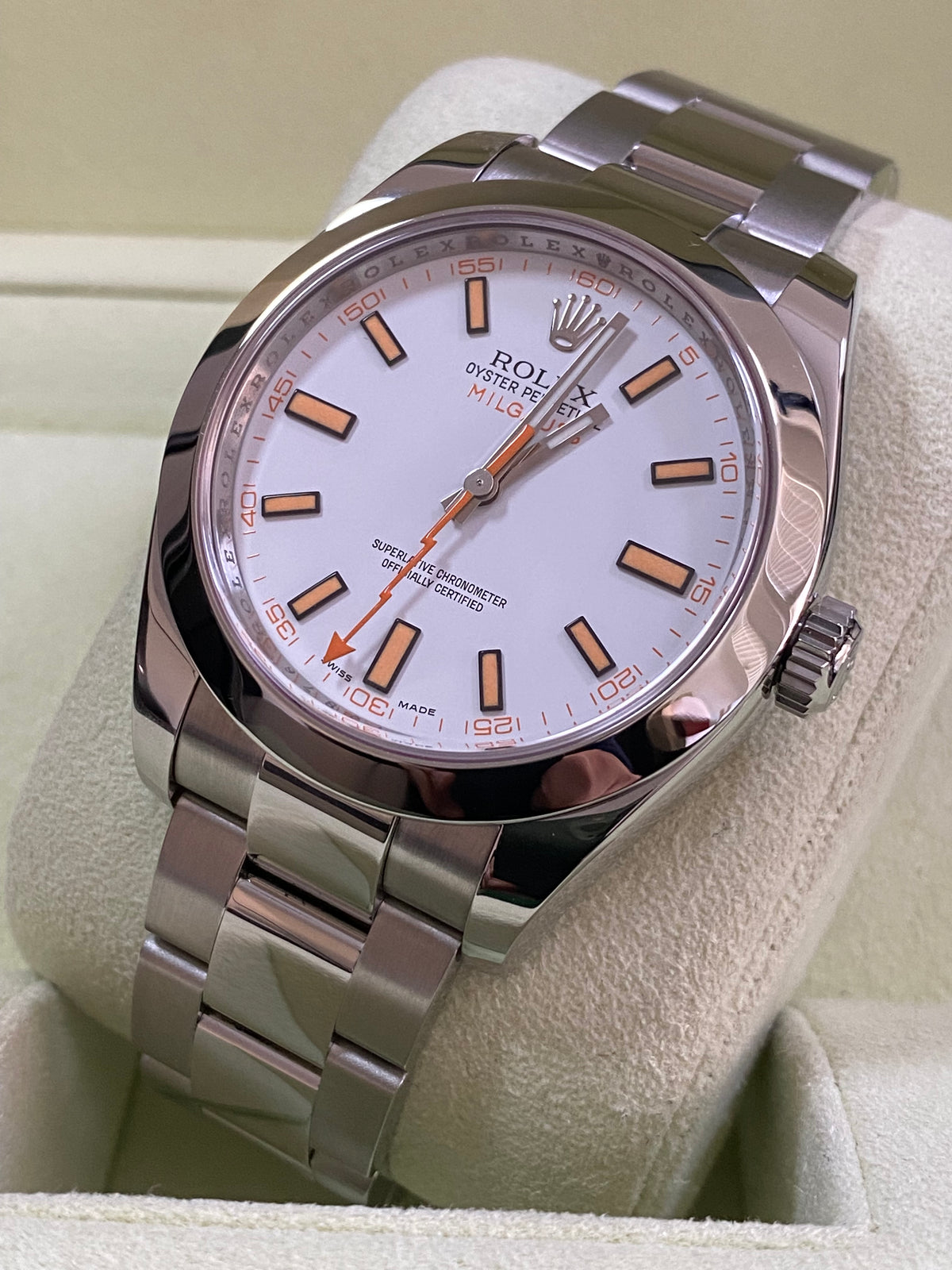 Rolex Milgauss - 2012 - White Dial & Orange Accents - 116400 COMPLETE SET