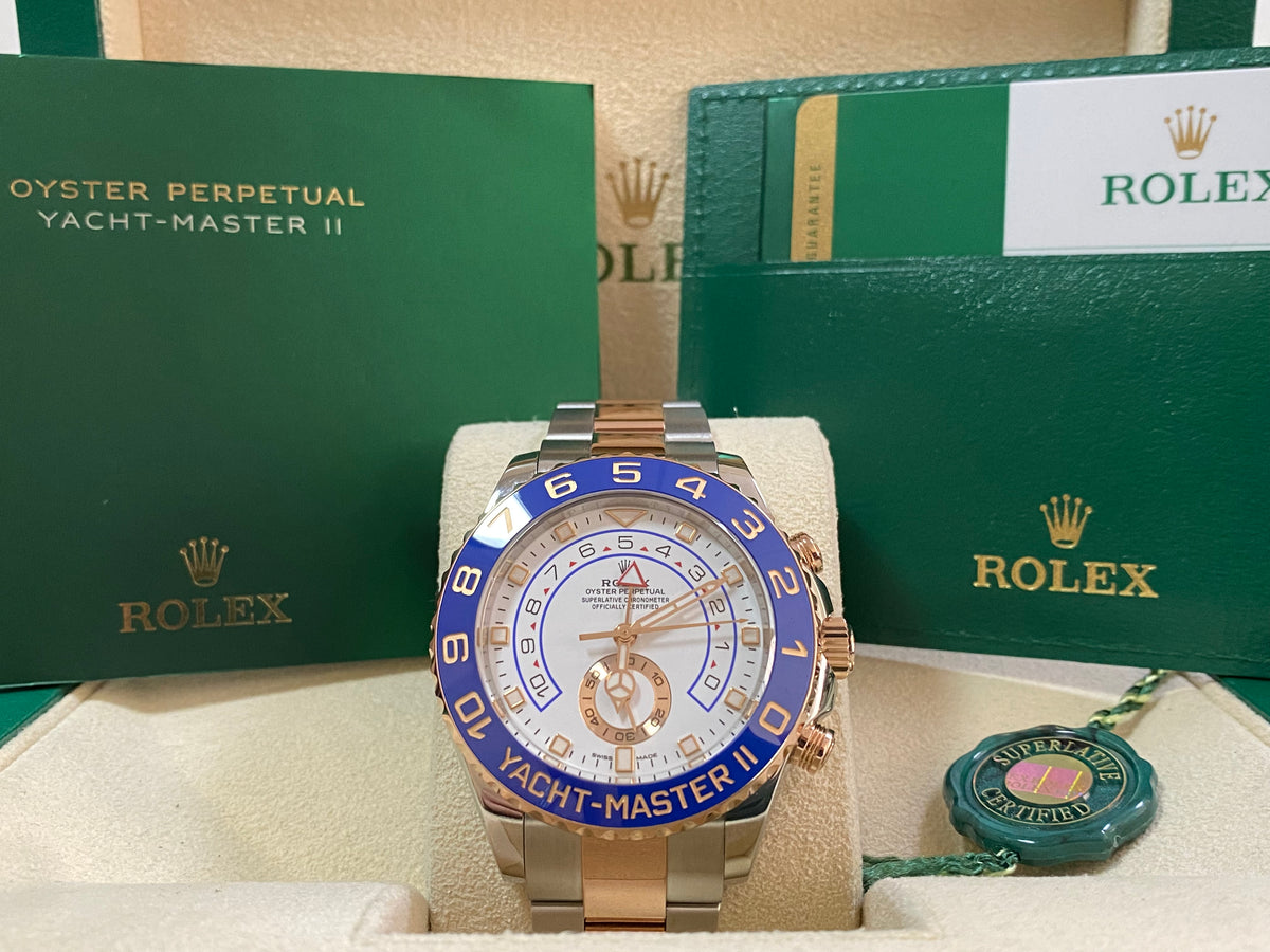 Rolex Steel and Everose Gold Yacht-Master II - 2019 - White Dial - 116681 COMPLETE