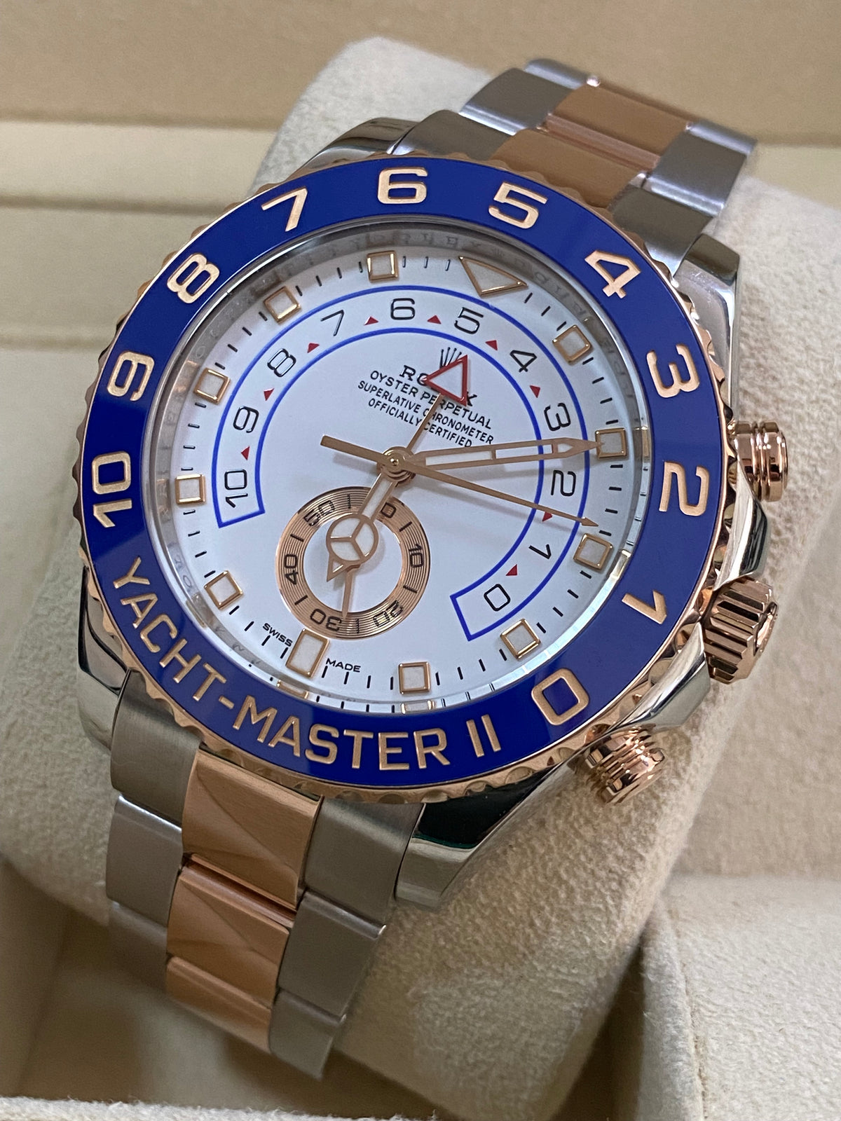 Rolex Steel and Everose Gold Yacht-Master II - 2019 - White Dial - 116681 COMPLETE