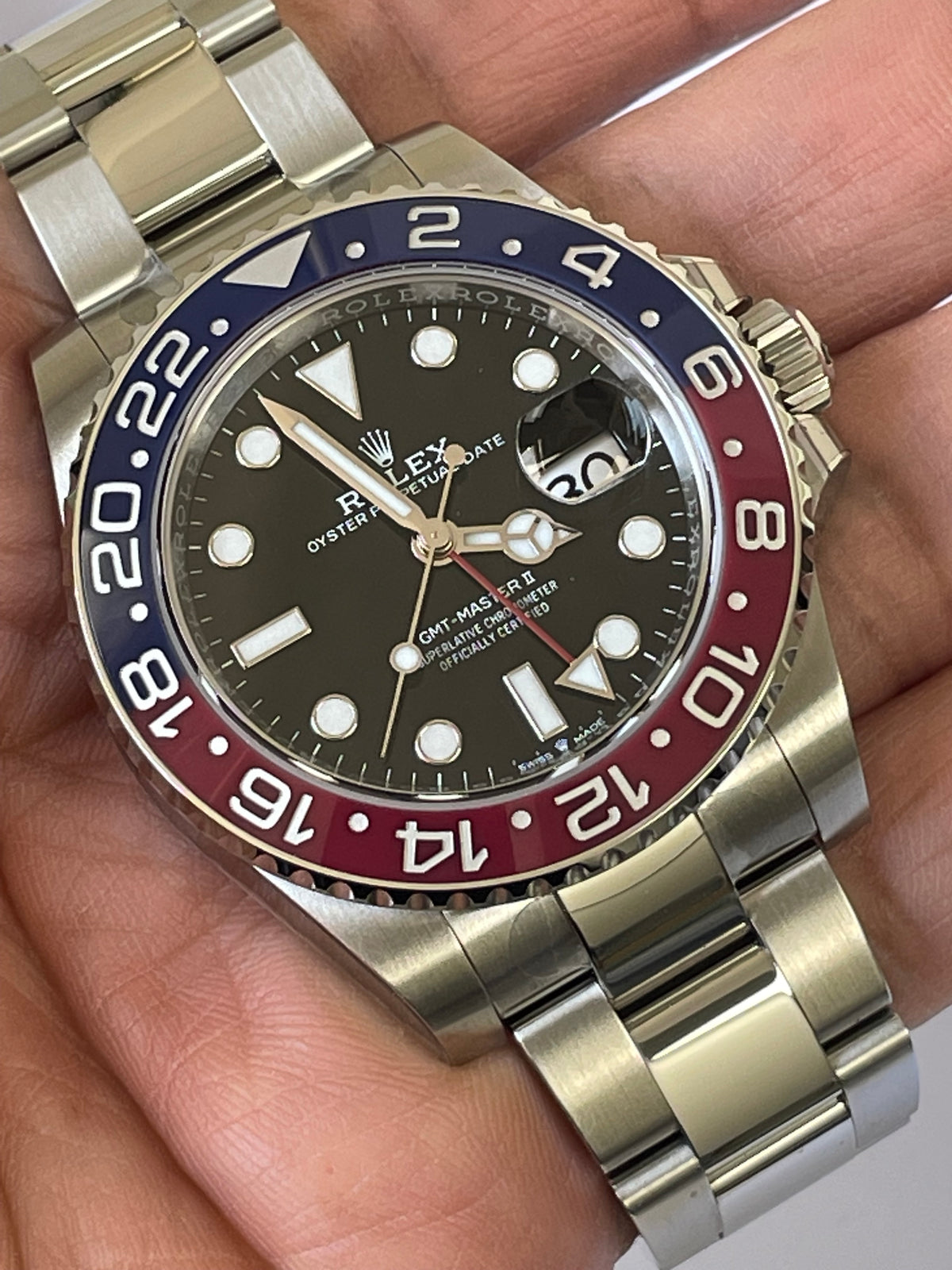 Rolex Steel GMT-Master II - 2024 - "Pepsi" Bezel - Black Dial - Oyster Bracelet - 126710BLRO