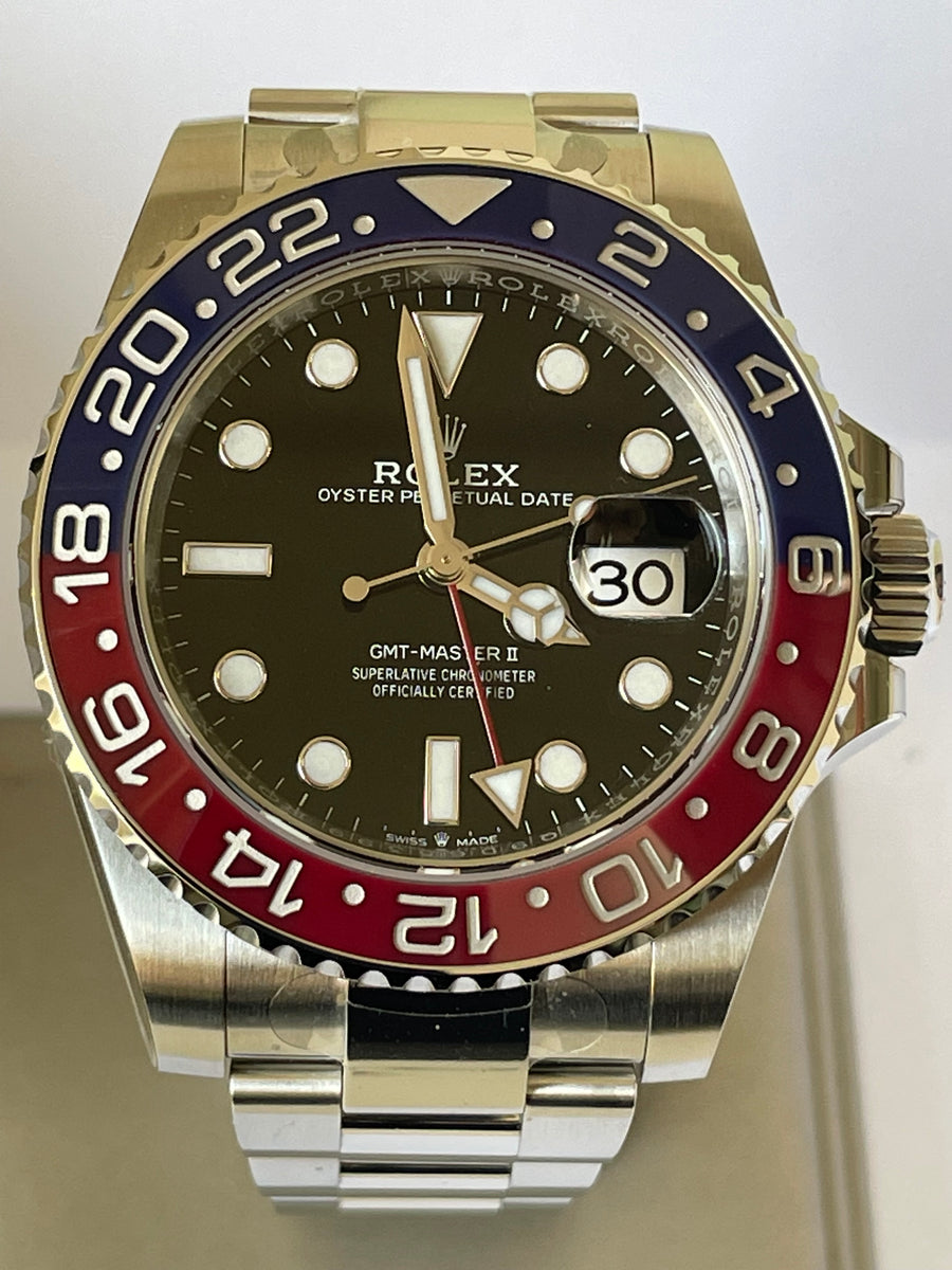 Rolex Steel GMT-Master II - 2024 - "Pepsi" Bezel - Black Dial - Oyster Bracelet - 126710BLRO