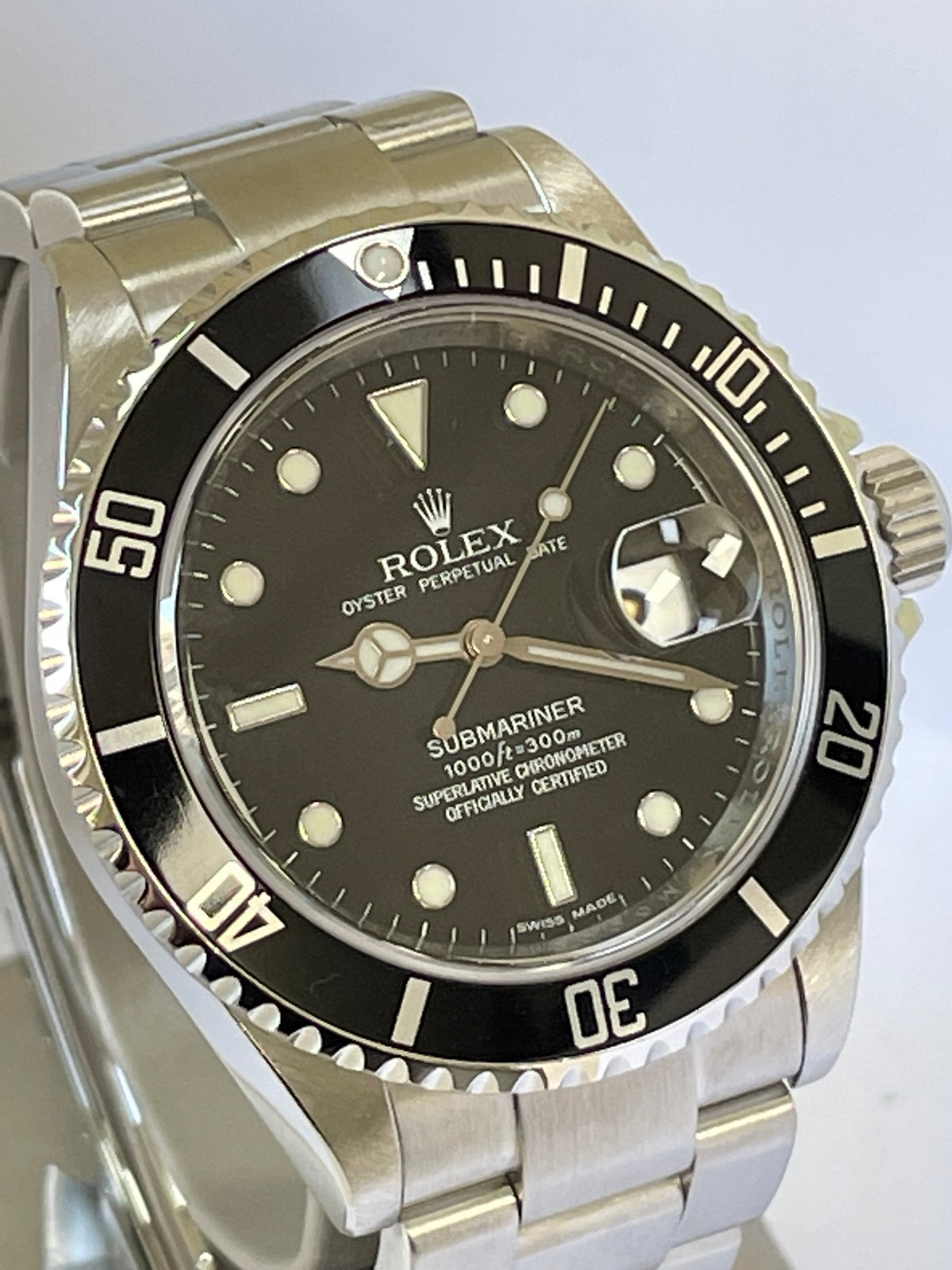 Rolex Steel Submariner Date - V Serial - Pre Ceramic Bezel - Black Dial - 16610