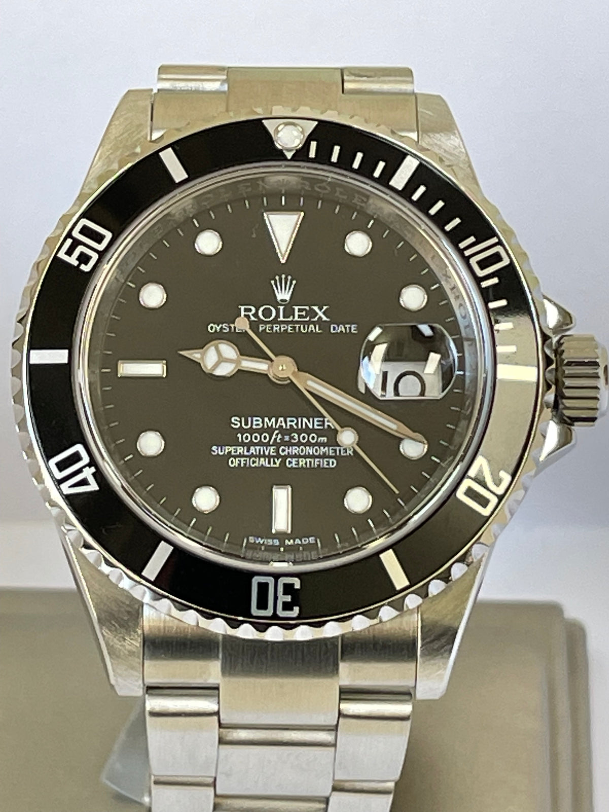 Rolex Steel Submariner Date - V Serial - Pre Ceramic Bezel - Black Dial - 16610