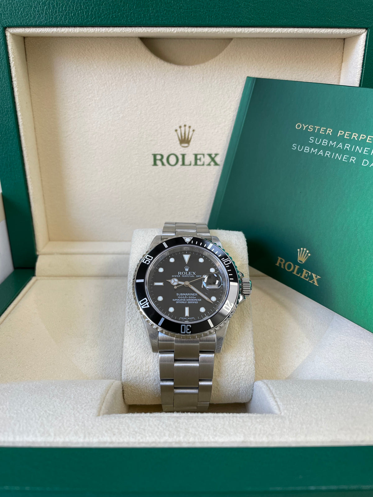 Rolex Steel Submariner Date - V Serial - Pre Ceramic Bezel - Black Dial - 16610