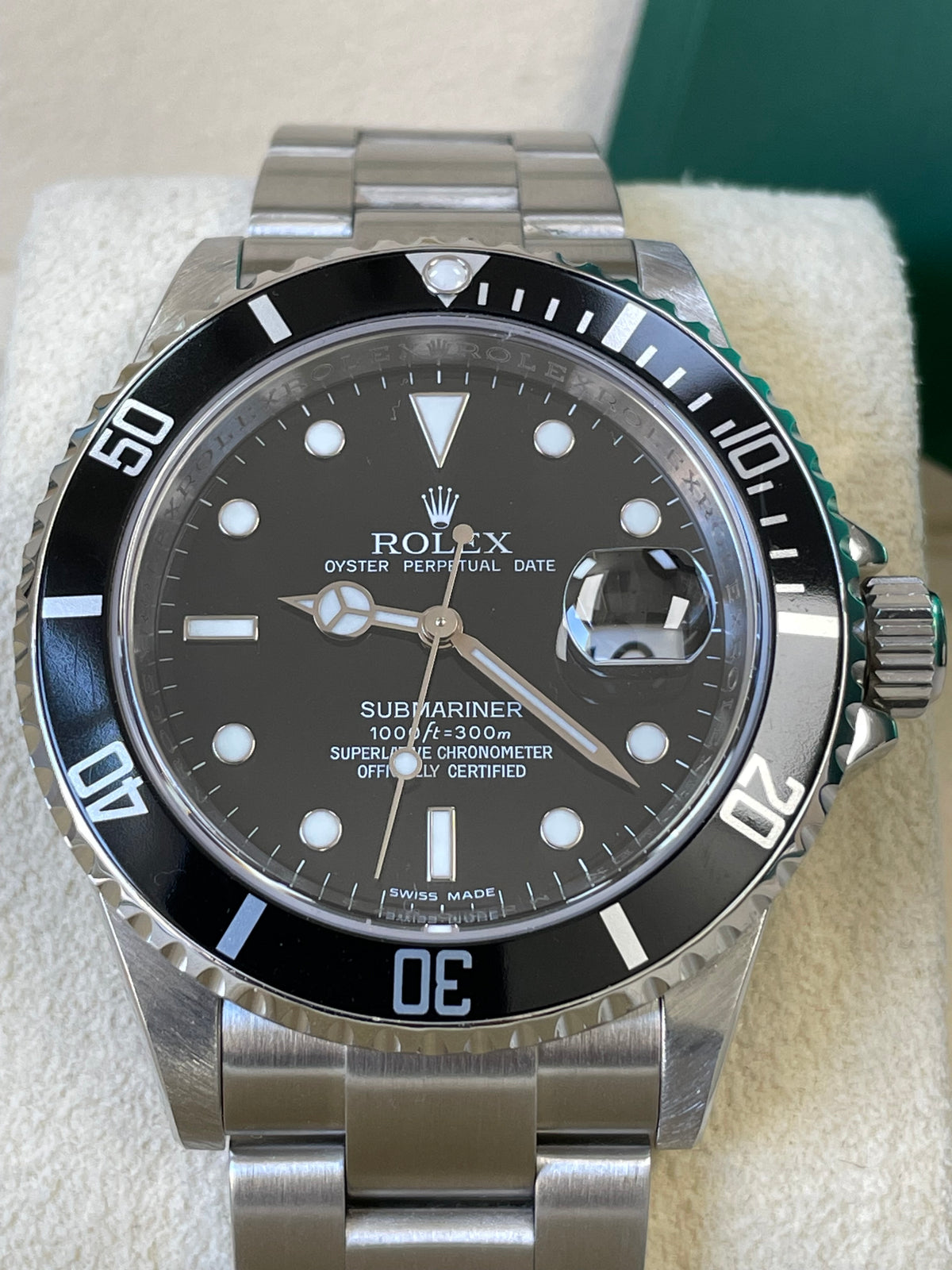 Rolex Steel Submariner Date - V Serial - Pre Ceramic Bezel - Black Dial - 16610