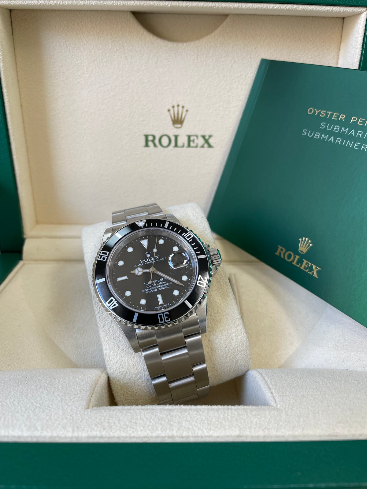 Rolex Steel Submariner Date - V Serial - Pre Ceramic Bezel - Black Dial - 16610