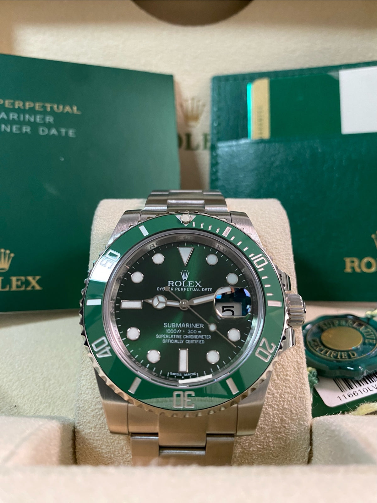 Rolex Steel Submariner Date - 2015 - "Hulk" - 116610LV *FULL SET*