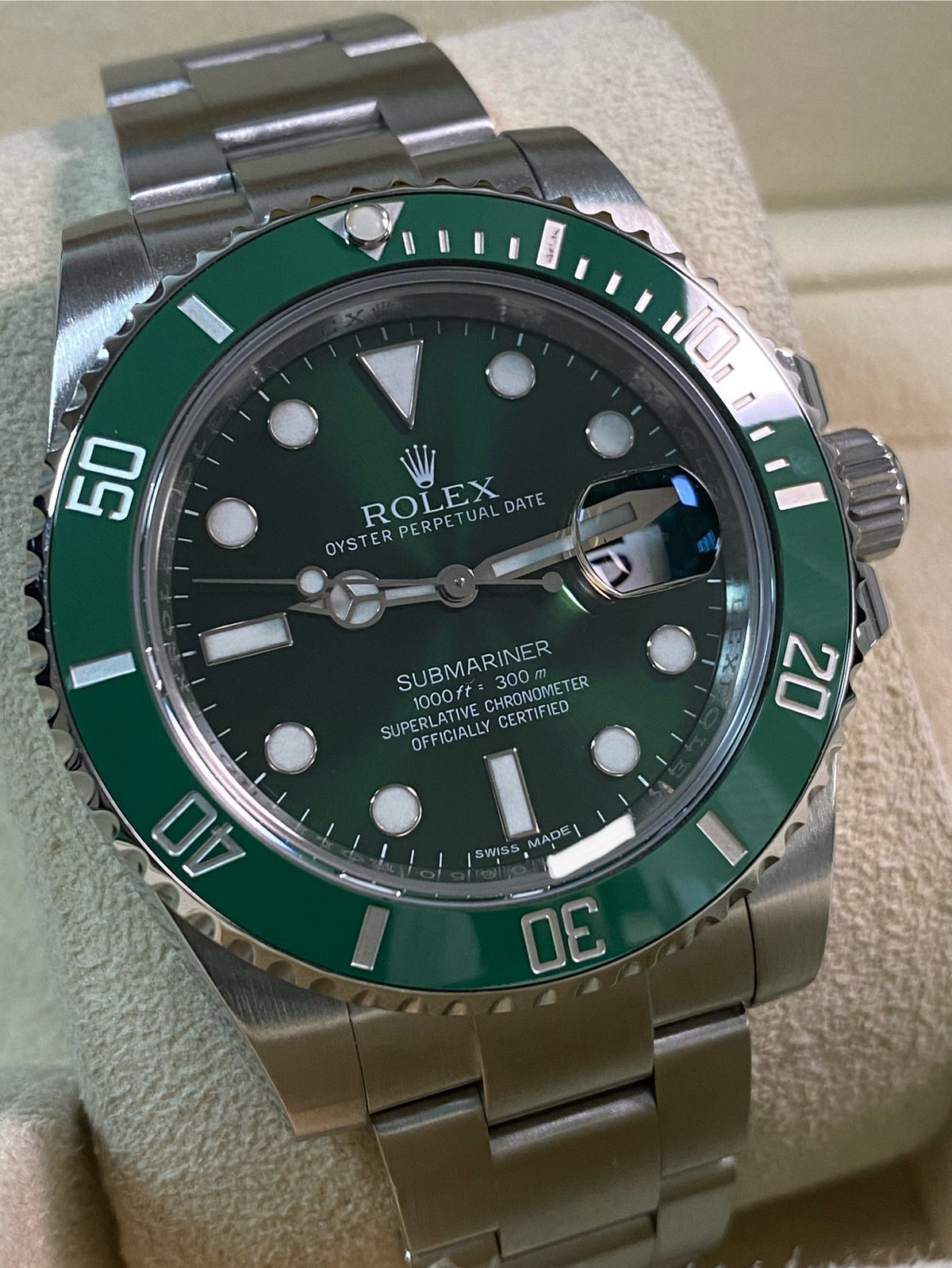 Rolex Steel Submariner Date - 2015 - "Hulk" - 116610LV *FULL SET*