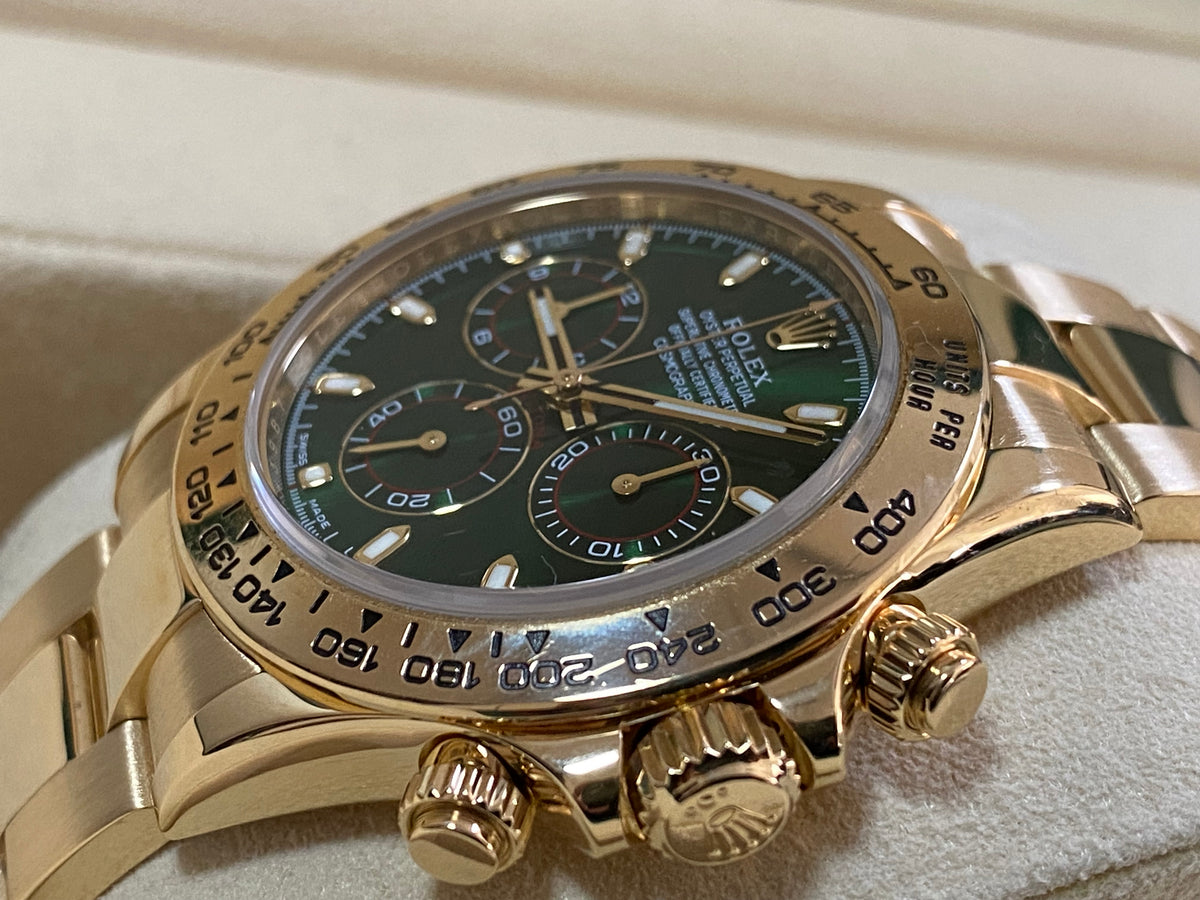 Rolex Yellow Gold Cosmograph Daytona -  2020 - "John Meyer" Green Dial - 116508 COMPLETE SET