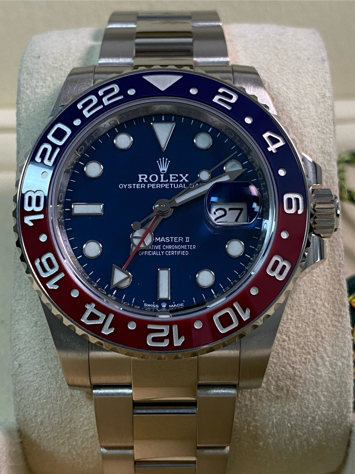 Rolex White Gold GMT-Master II - 2021 - "Pepsi" Bezel - Blue Dial - Oyster Bracelet - 126719BLRO *FULL SET*